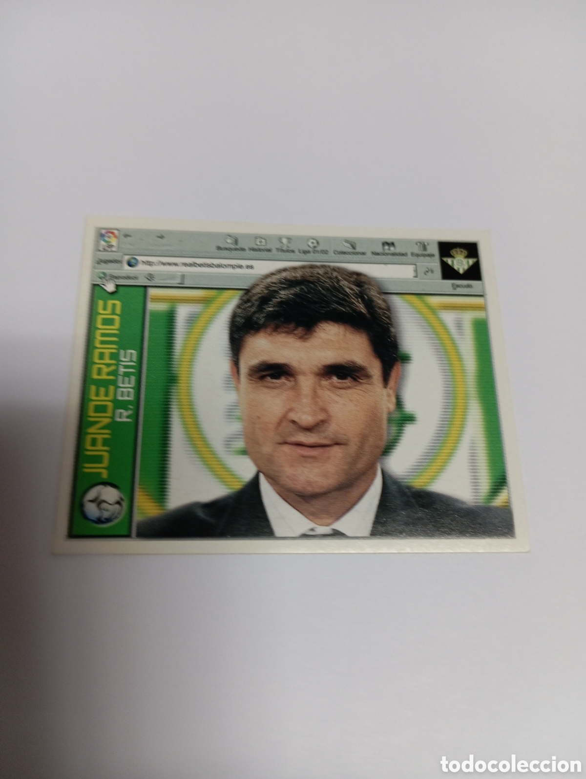 Fu&szlig;ball-Sticker: ENTRENADOR JUANDE RAMOS Betis LIGA ESTE 2001 2002 PANINI 01 02