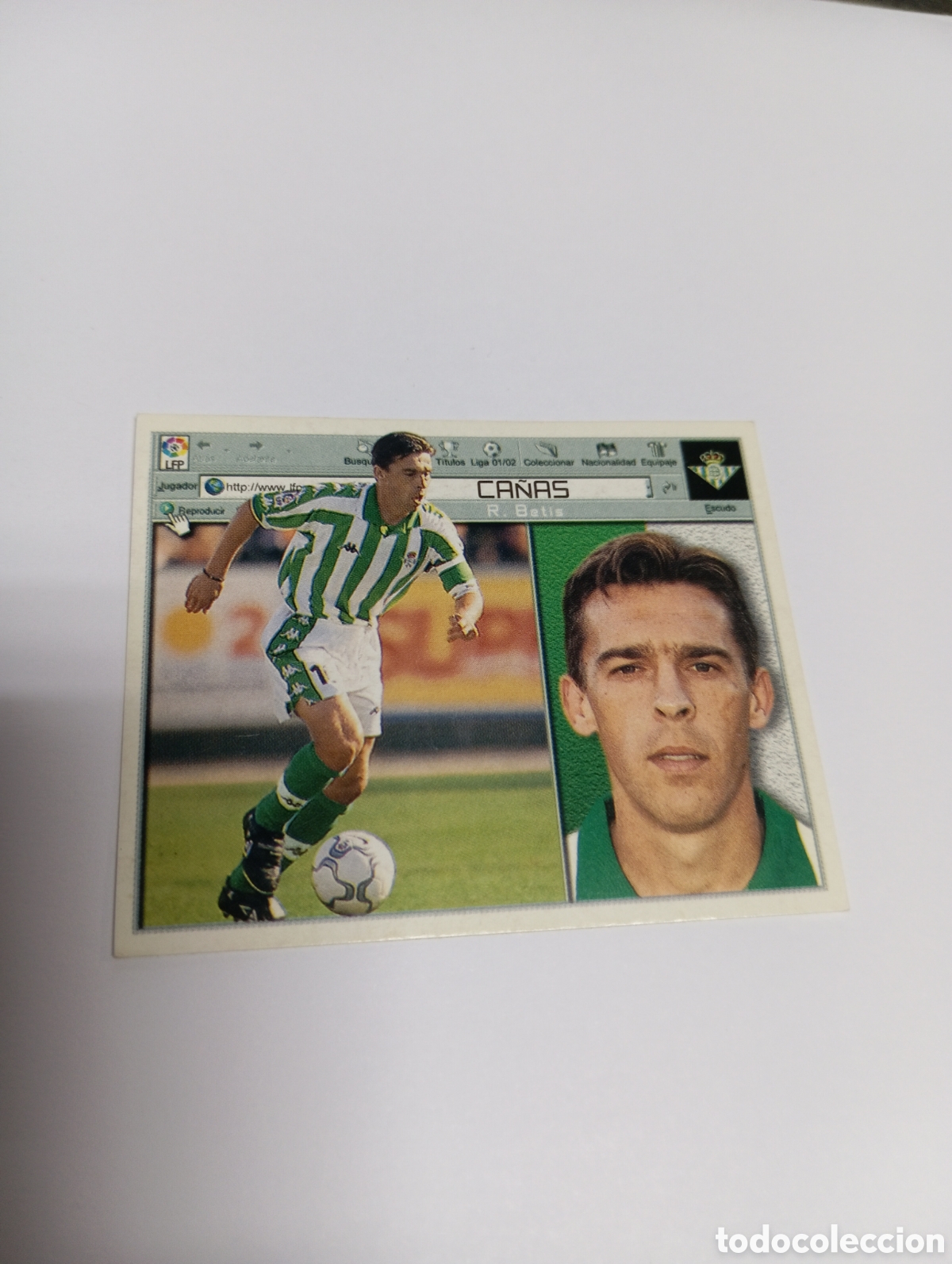 Cromos de F&uacute;tbol: CA&Ntilde;AS Betis LIGA ESTE 2001 2002 PANINI 01 02