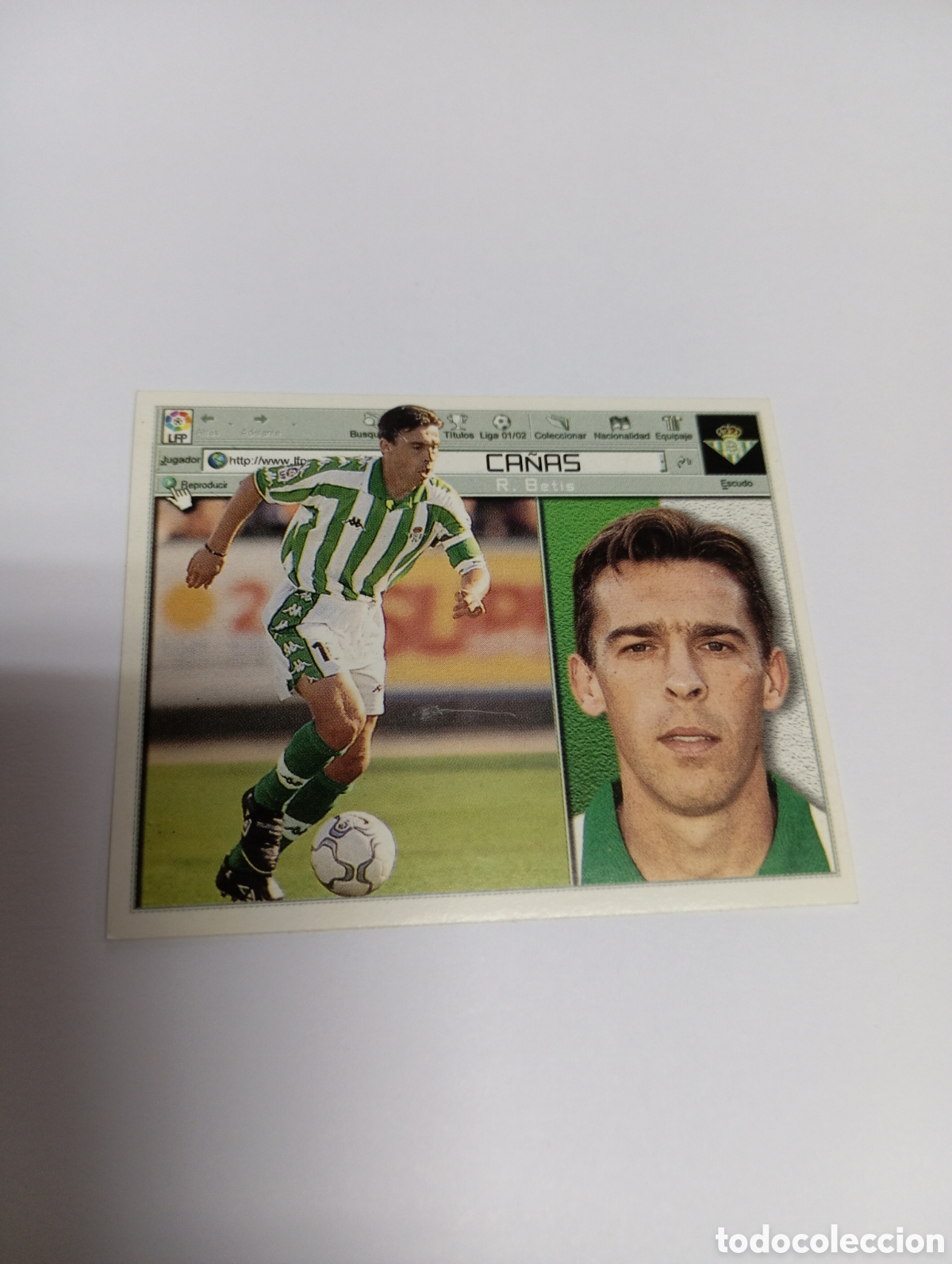 Cromos de F&uacute;tbol: CA&Ntilde;AS Betis LIGA ESTE 2001 2002 PANINI 01 02