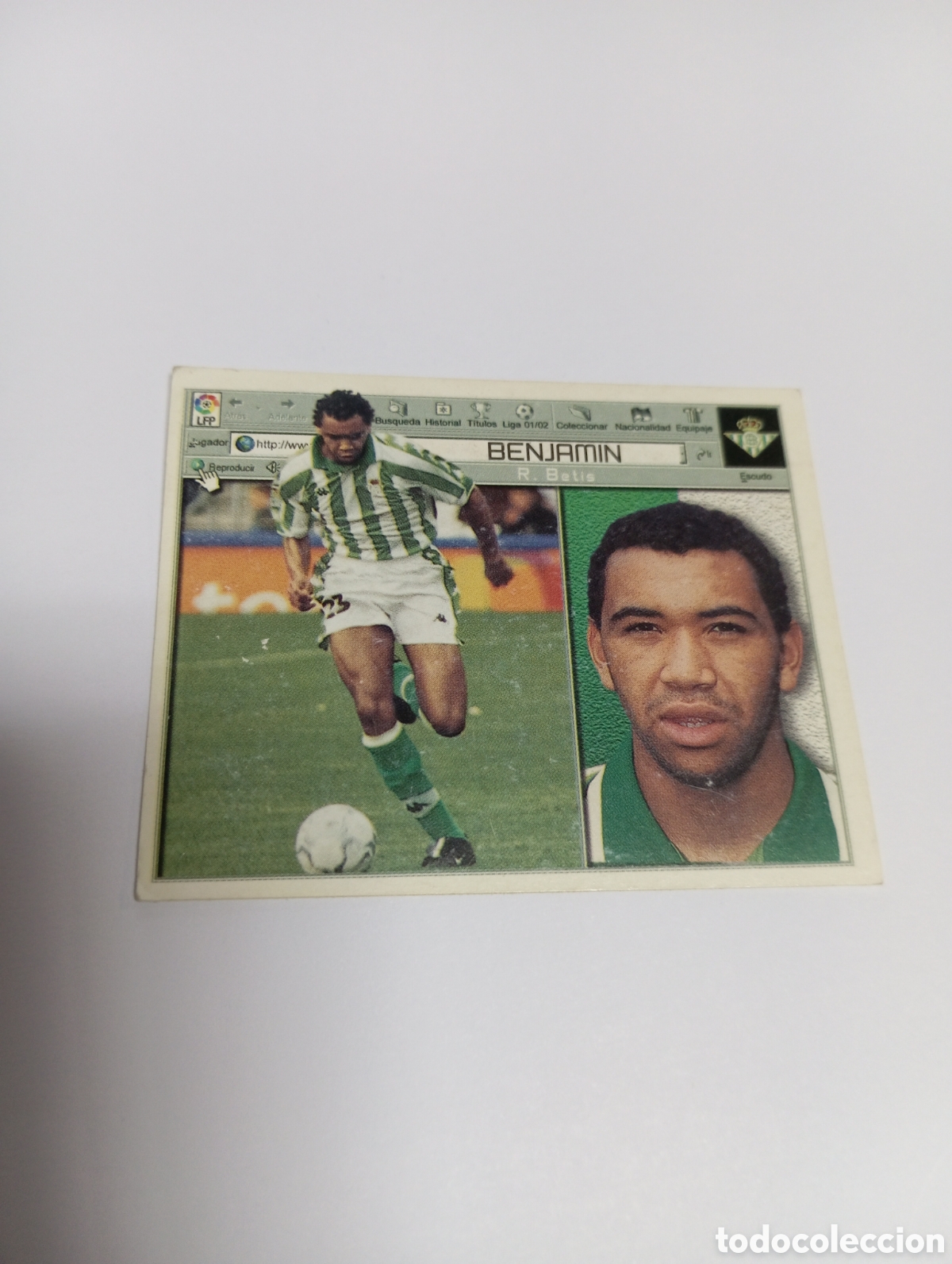 Cromos de F&uacute;tbol: BENJAM&Iacute;N Betis LIGA ESTE 2001 2002 PANINI 01 02