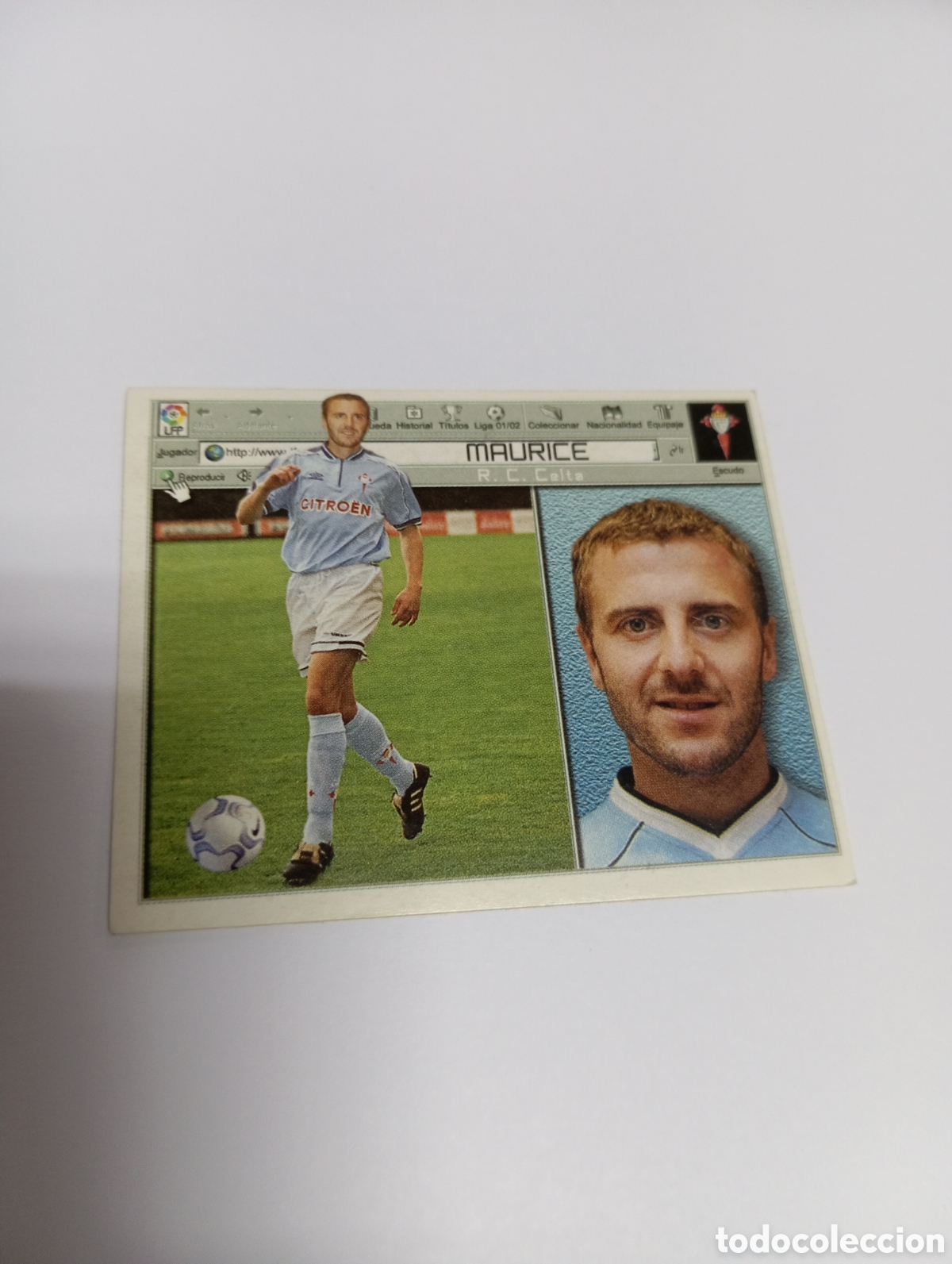 Cromos de F&uacute;tbol: MAURICE Celta LIGA ESTE 2001 2002 PANINI 01 02