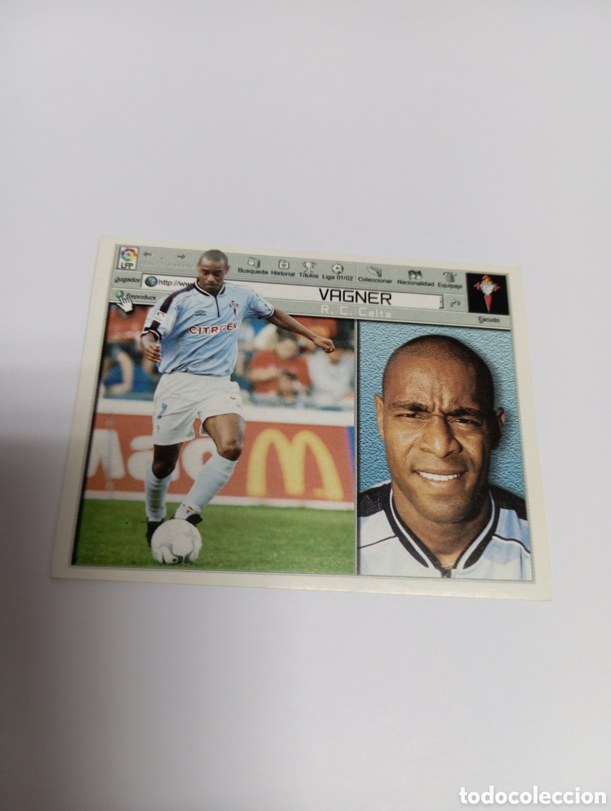Cromos de F&uacute;tbol: VAGNER Celta LIGA ESTE 2001 2002 PANINI 01 02