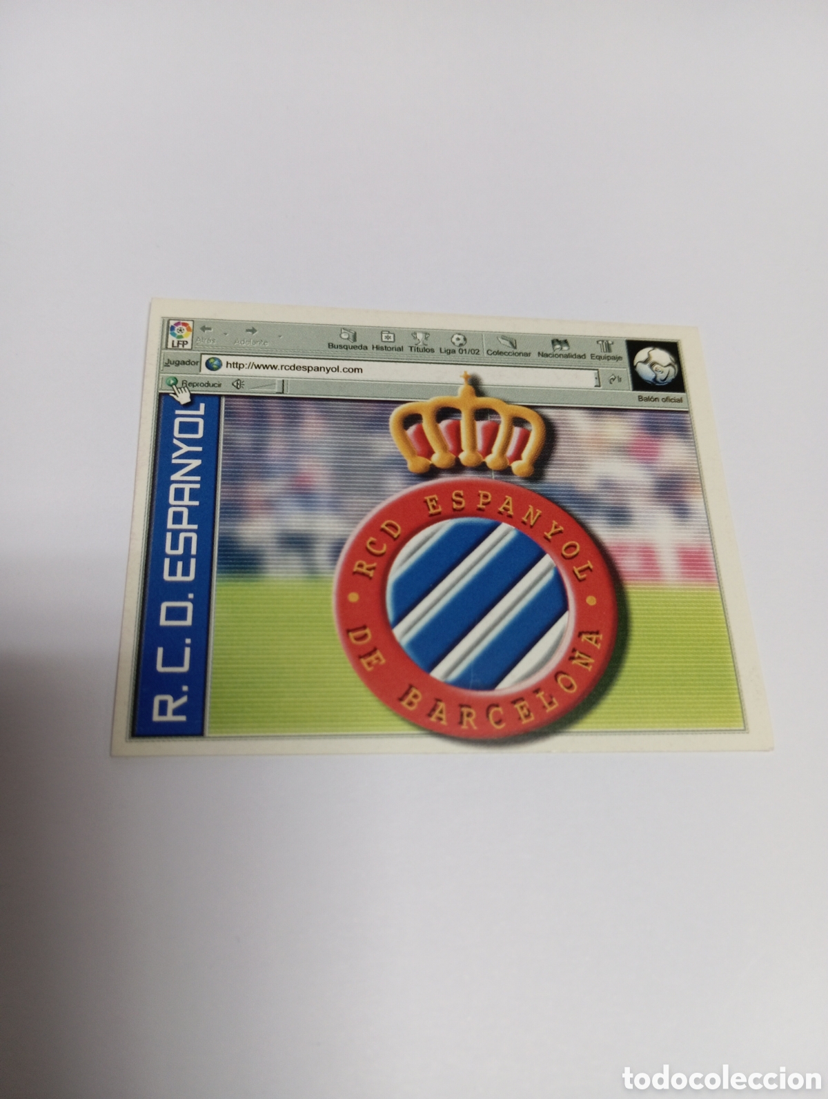 Cromos de F&uacute;tbol: ESCUDO Espanyol Espa&ntilde;ol LIGA ESTE 2001 2002 PANINI 01 02