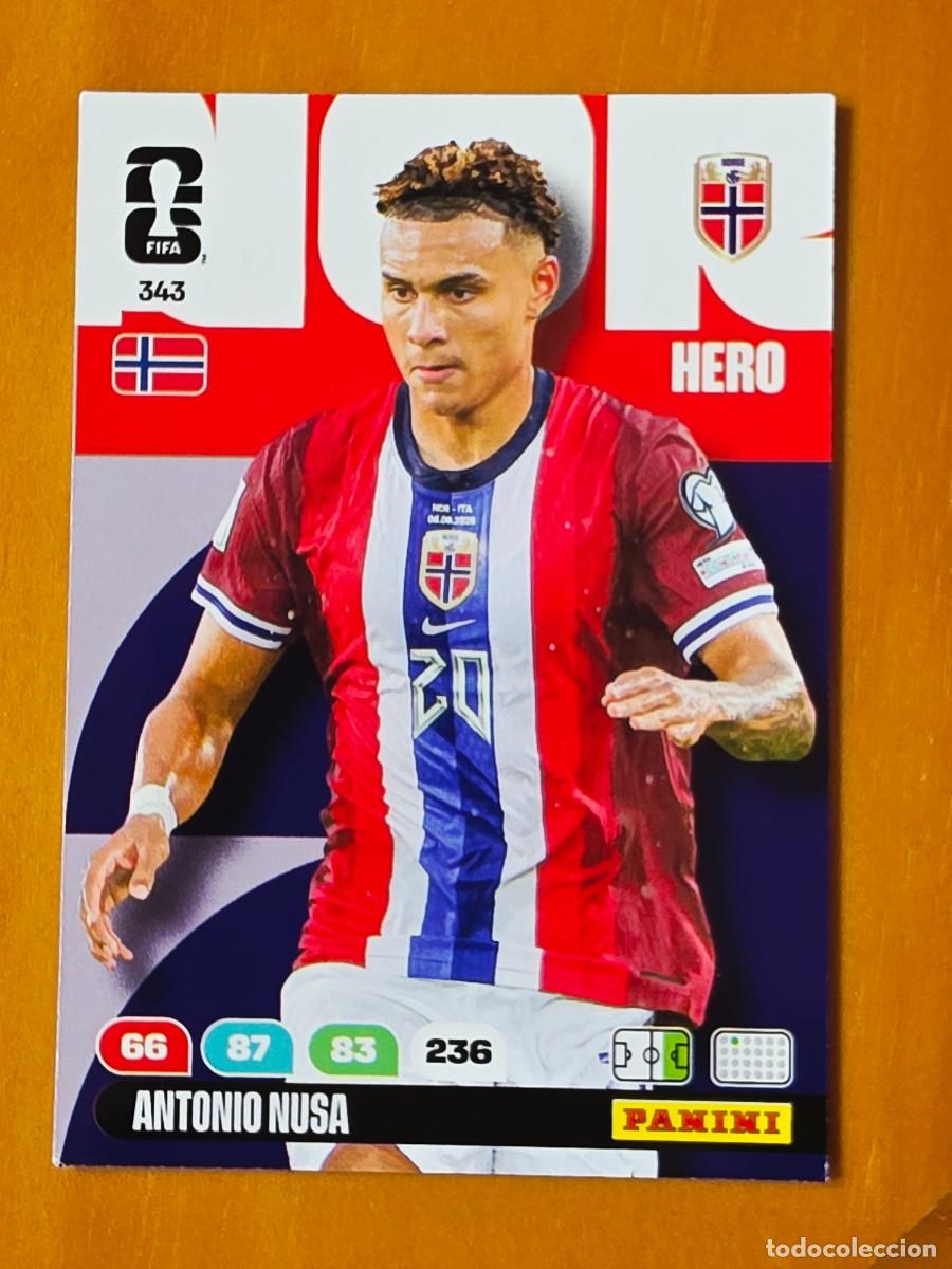 Cromos de F&uacute;tbol: 343 Antonio Nusa, Hero, Noruega, Adrenalyn XL Fifa World Cup 2026 Mundial 26