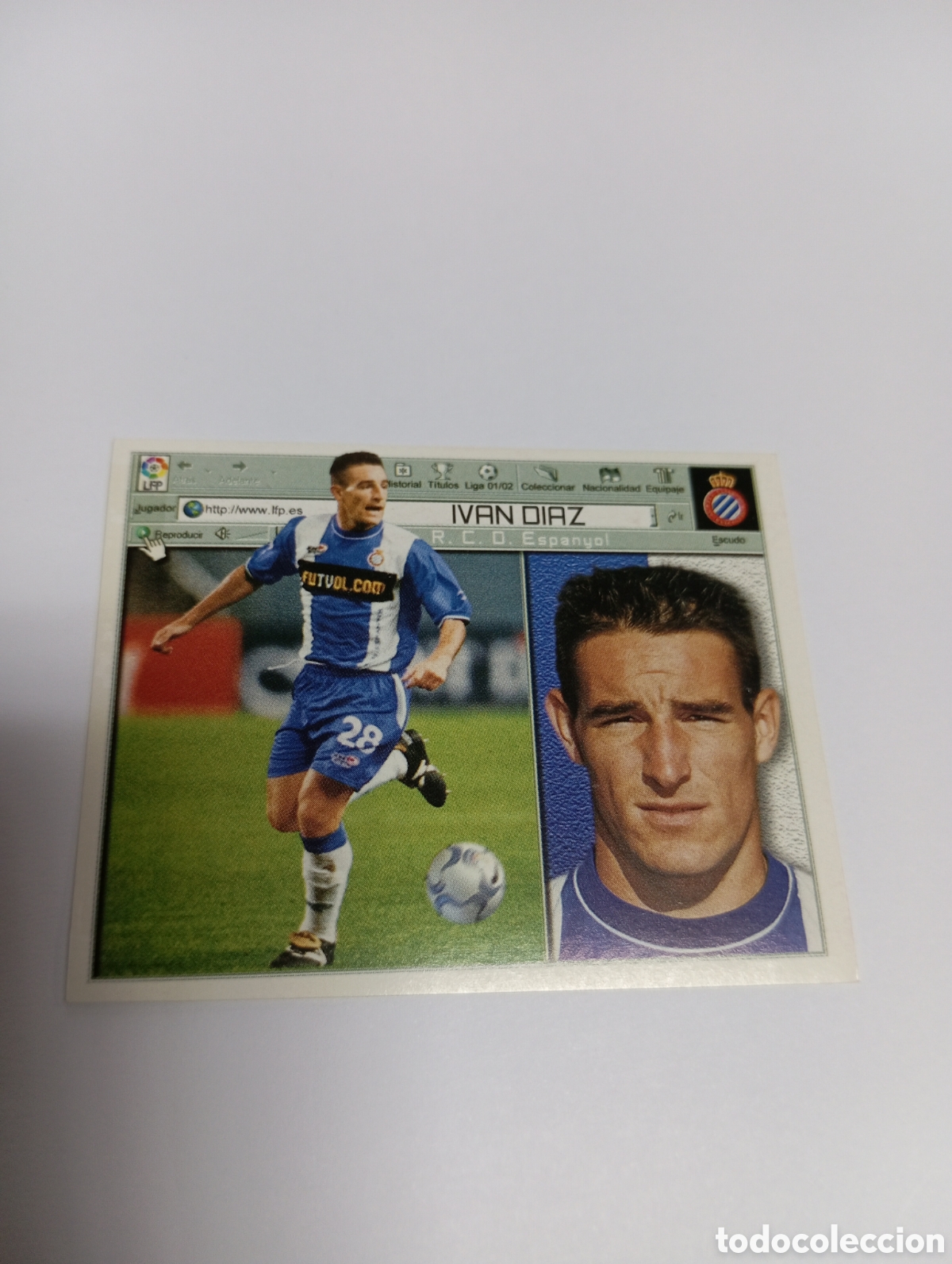 Cromos de F&uacute;tbol: IV&Aacute;N D&Iacute;AZ Espanyol Espa&ntilde;ol LIGA ESTE 2001 2002 PANINI 01 02