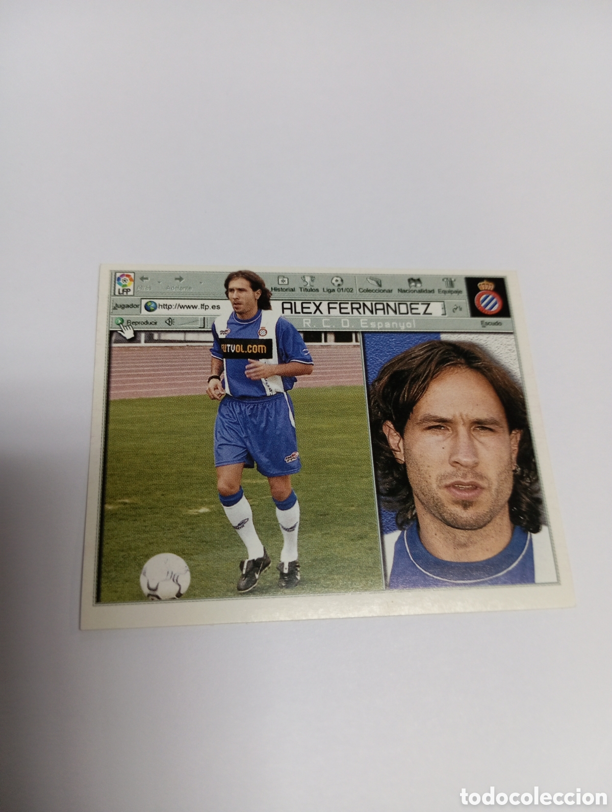 Cromos de F&uacute;tbol: ALEX FERN&Aacute;NDEZ Espanyol Espa&ntilde;ol LIGA ESTE 2001 2002 PANINI 01 02