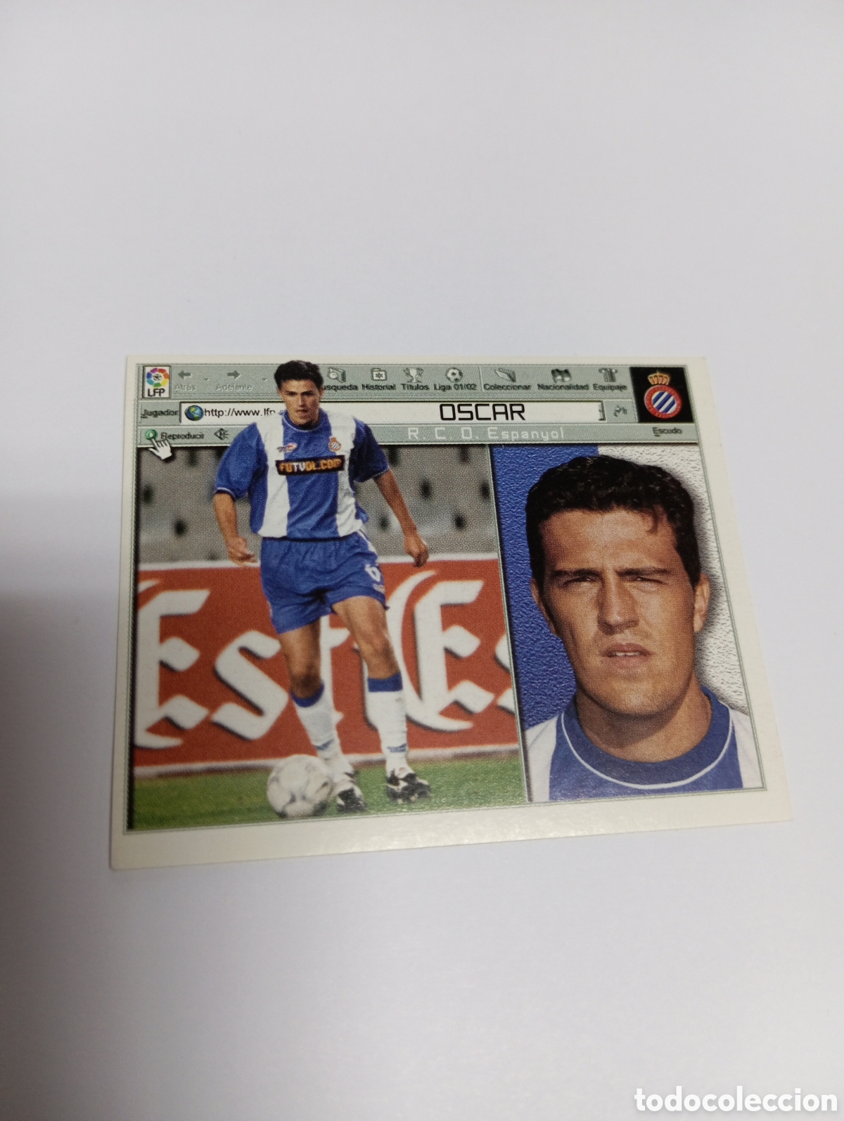 Cromos de F&uacute;tbol: &Oacute;SCAR Espanyol Espa&ntilde;ol LIGA ESTE 2001 2002 PANINI 01 02