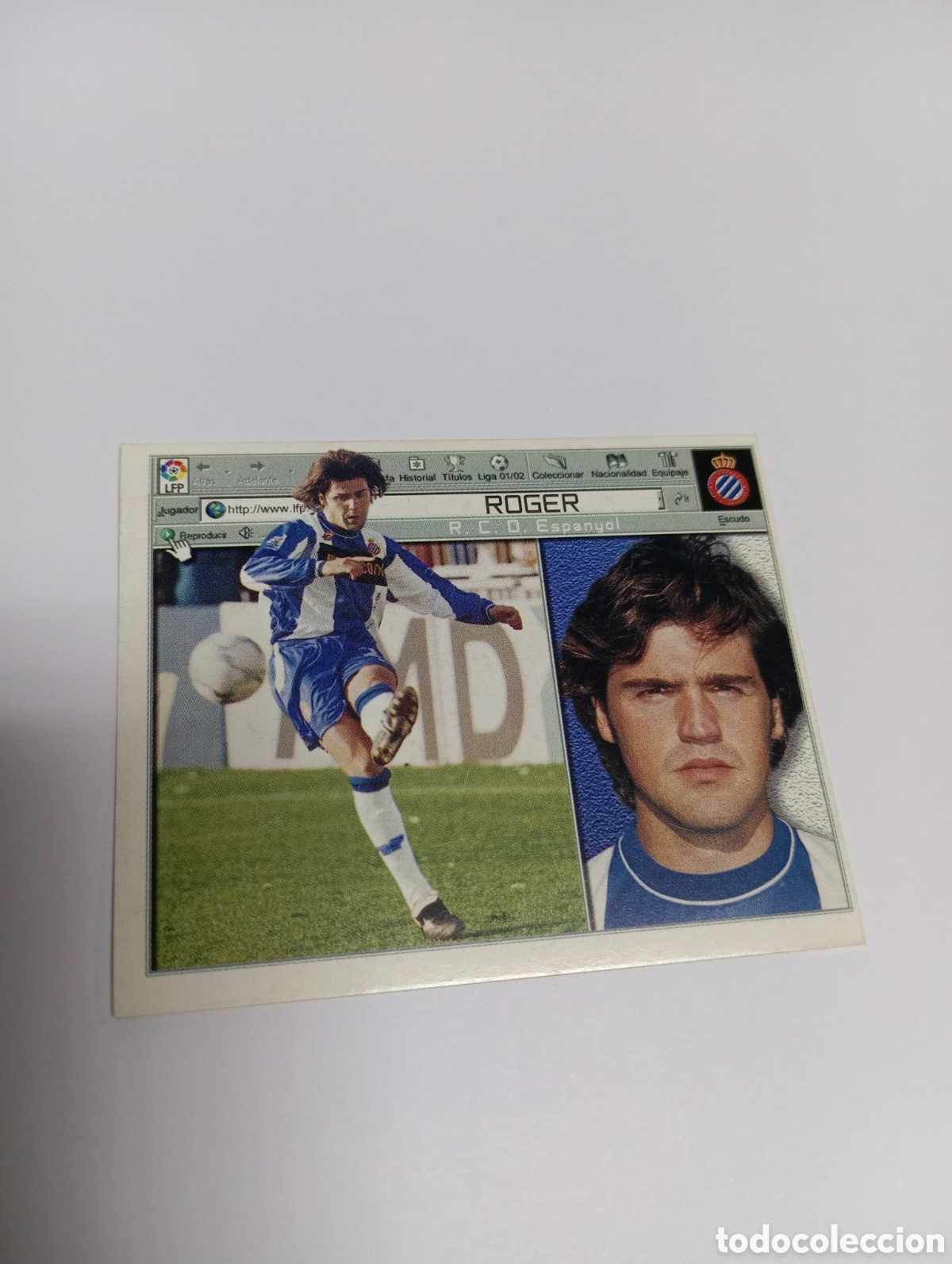 Cromos de F&uacute;tbol: ROGER Espanyol Espa&ntilde;ol LIGA ESTE 2001 2002 PANINI 01 02