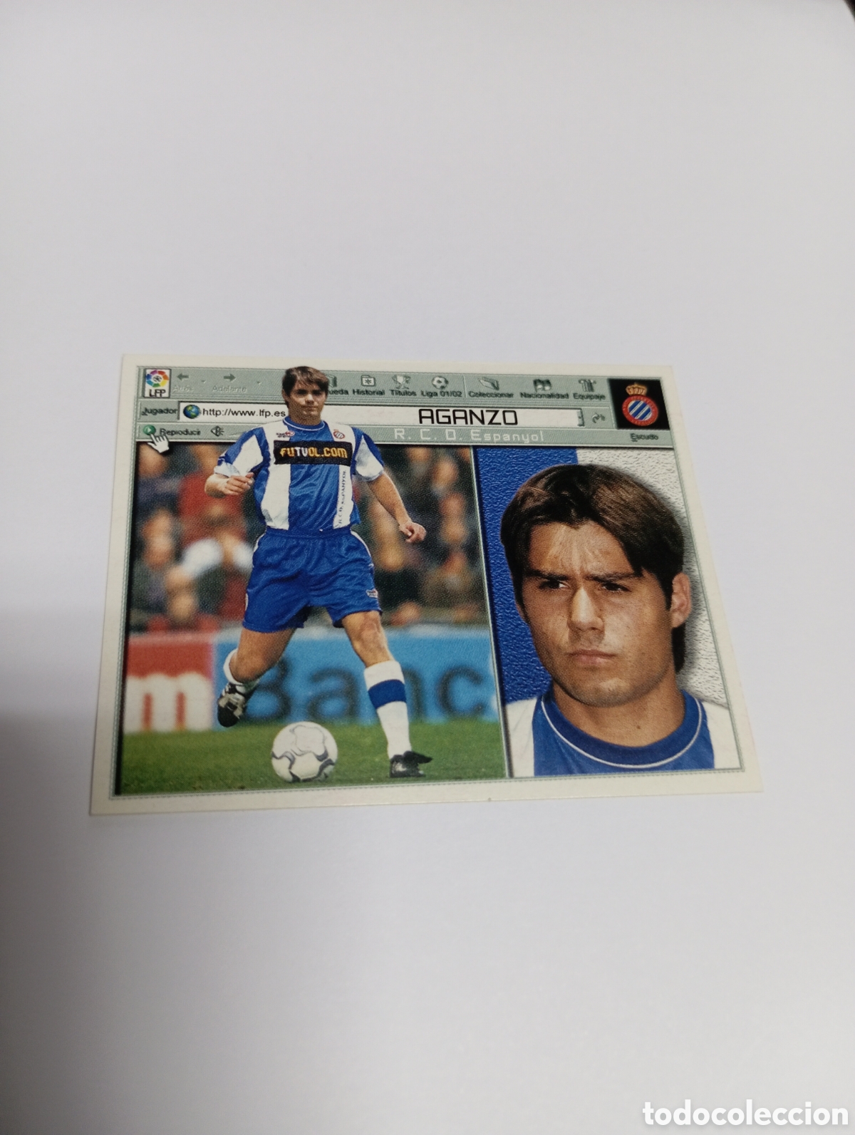 Cromos de F&uacute;tbol: AGANZO Espanyol Espa&ntilde;ol LIGA ESTE 2001 2002 PANINI 01 02