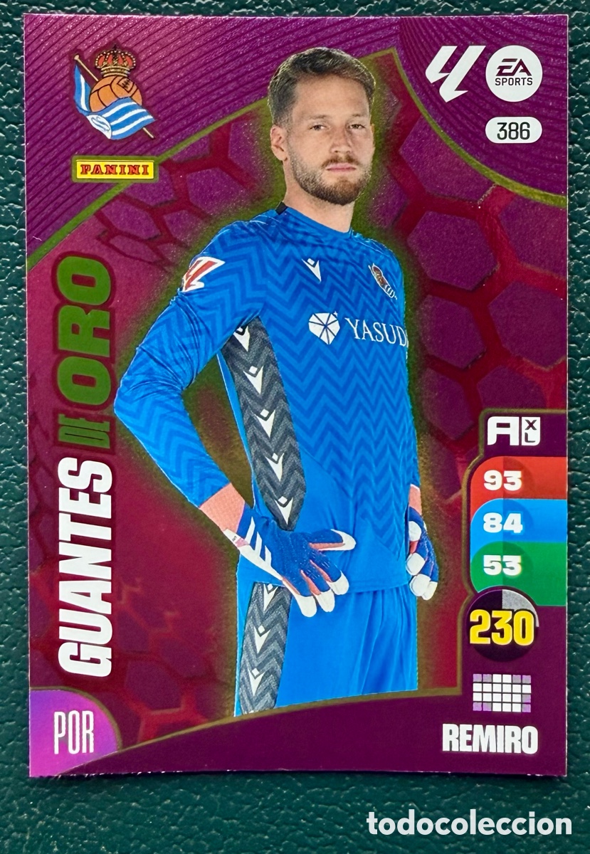 Cromos de F&uacute;tbol: 386 REMIRO REAL SOCIEDAD GUANTES DE ORO FICHAS ALBUM ADRENALYN XL 2024 2025 24 25