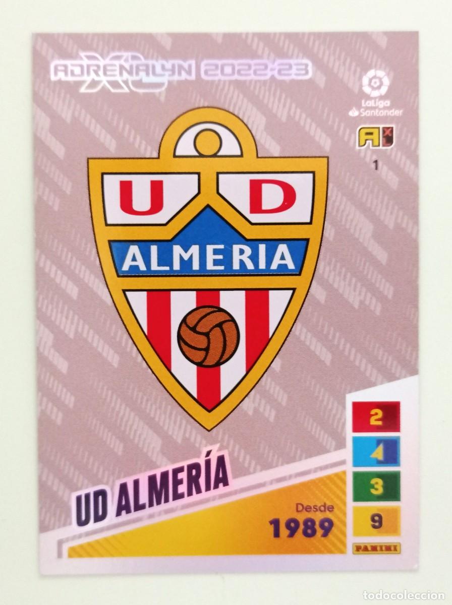 Cromos de F&uacute;tbol: ADRENALYN XL 2022-2023 (N&ordm; 1 ESCUDO - U.D. ALMER&Iacute;A)