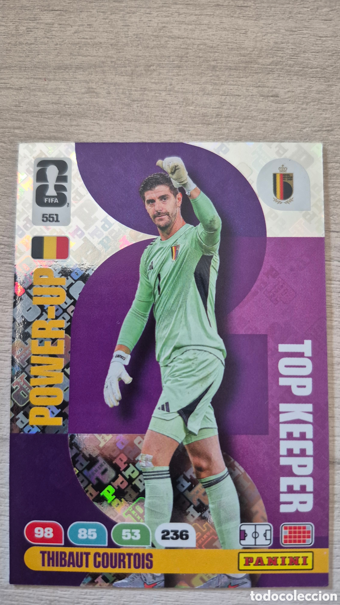Cromos de F&uacute;tbol: N&deg;551 Power-Up Top Keeper Courtois Adrenalyn FIFA World Cup 2026