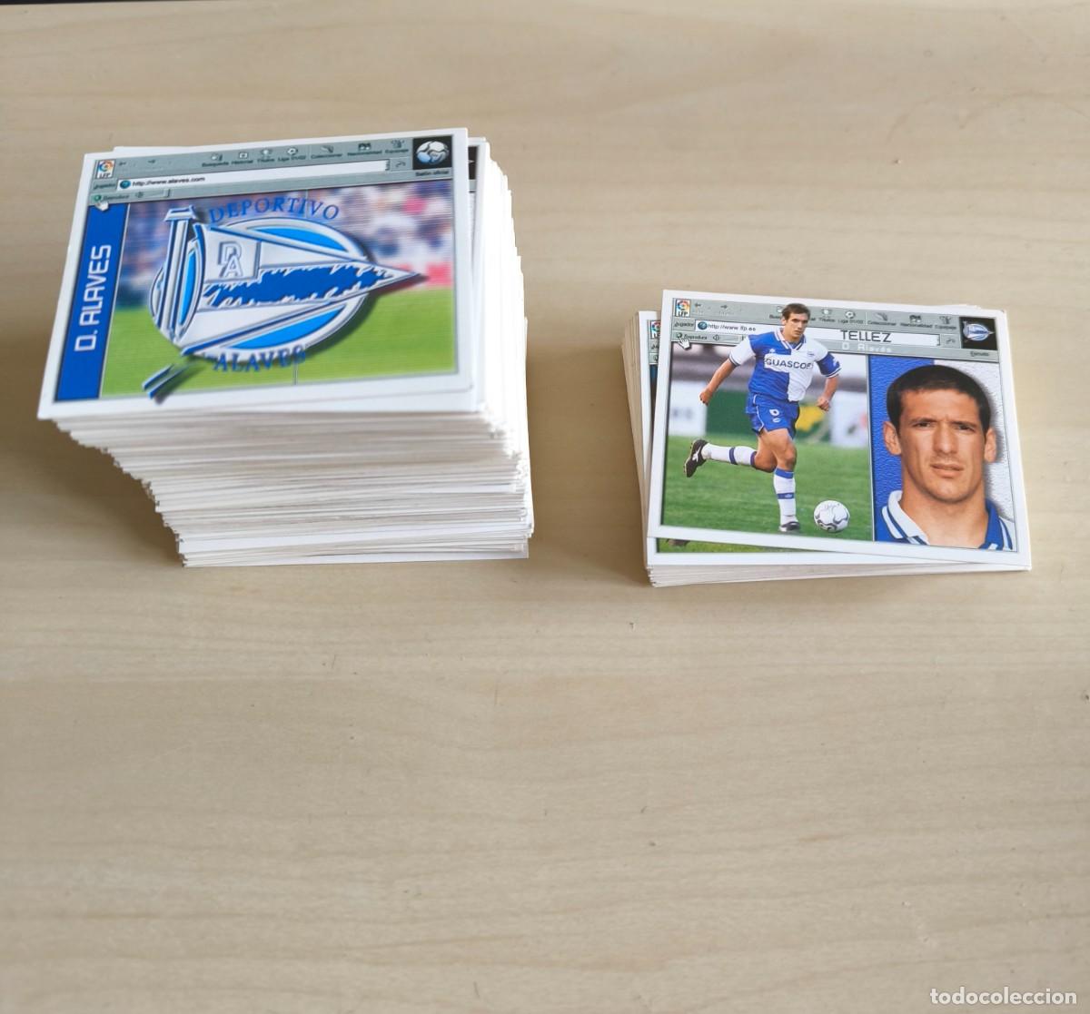 Cromos de F&uacute;tbol: Panini Ediciones Este Liga 2001 / 2002: Lote 262 cromos sin pegar (204 distintos y 58 repetidos)