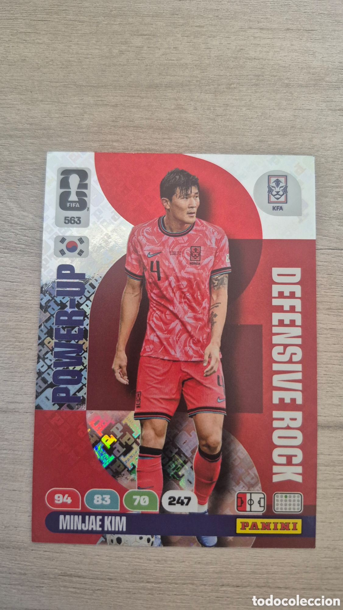 Cromos de F&uacute;tbol: N&deg;563 Power-Up Defensive Rock Minjae Kim Adrenalyn FIFA World Cup 26