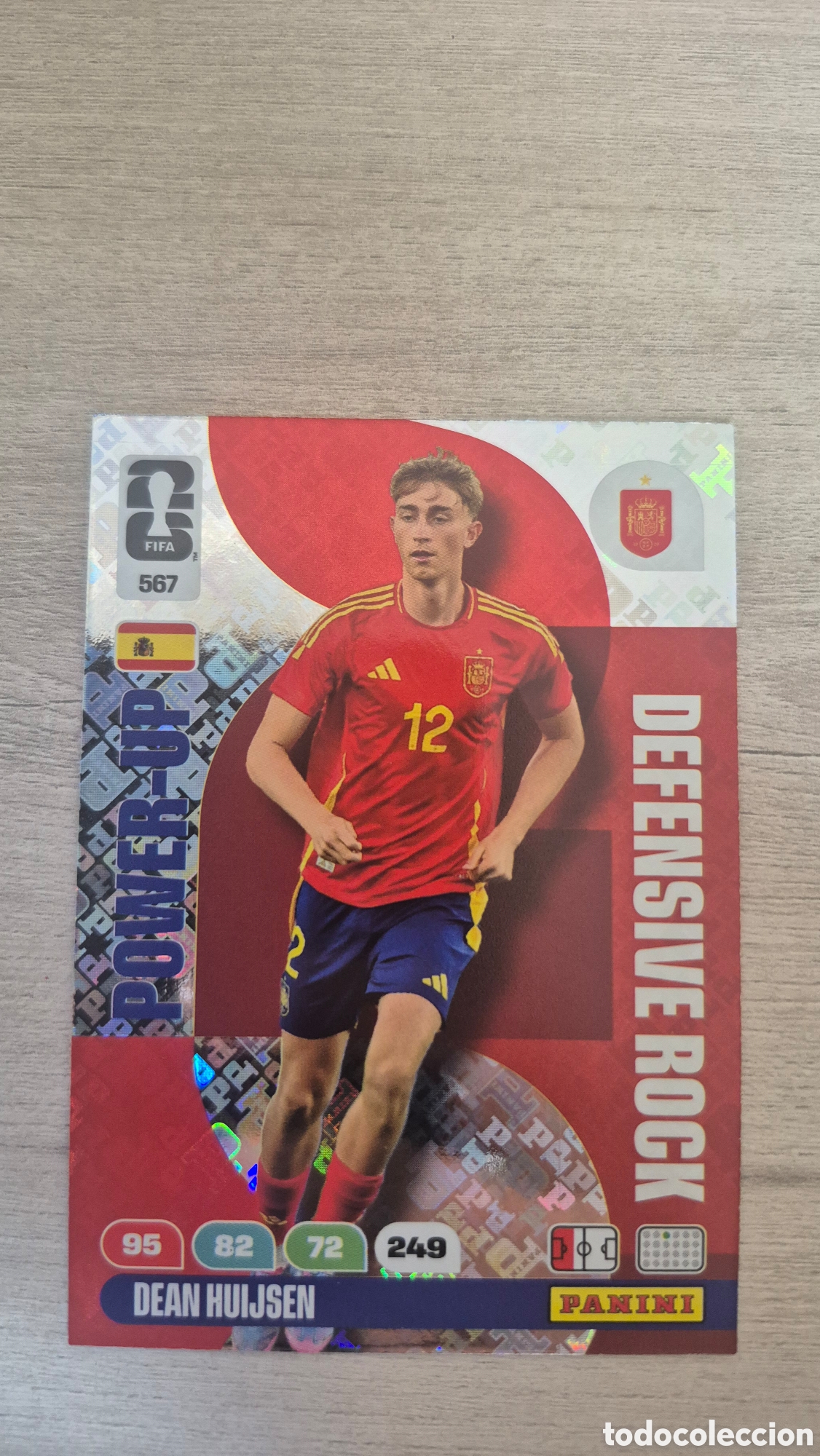 Cromos de F&uacute;tbol: N&deg;567 Power-Up Defensive Rock Dean Huijsen Adrenalyn FIFA World Cup 26