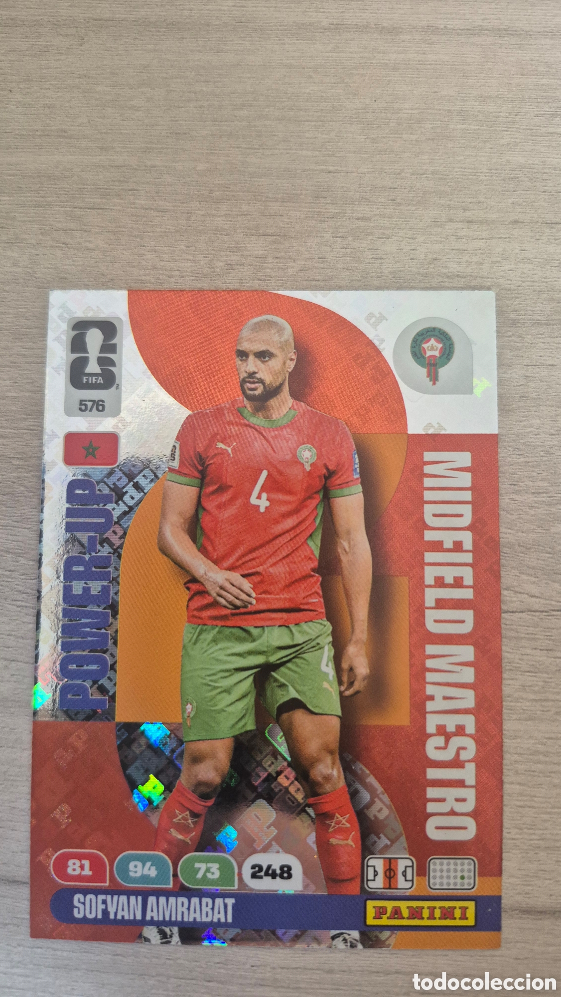 Cromos de F&uacute;tbol: N&deg;576 Power-Up Midfield Maestro Sofyan Amrabat Adrenalyn FIFA World Cup 26