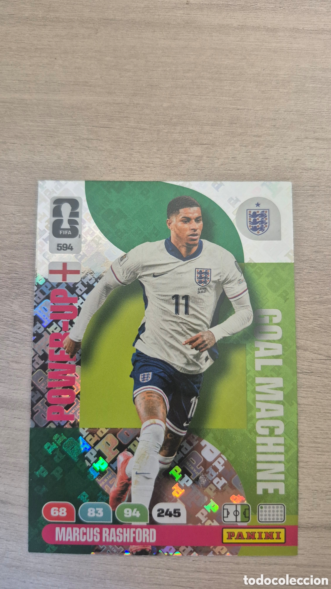 Cromos de F&uacute;tbol: N&deg;594 Power-Up Goal Machine Marcus Rashford Adrenalyn FIFA World Cup 26
