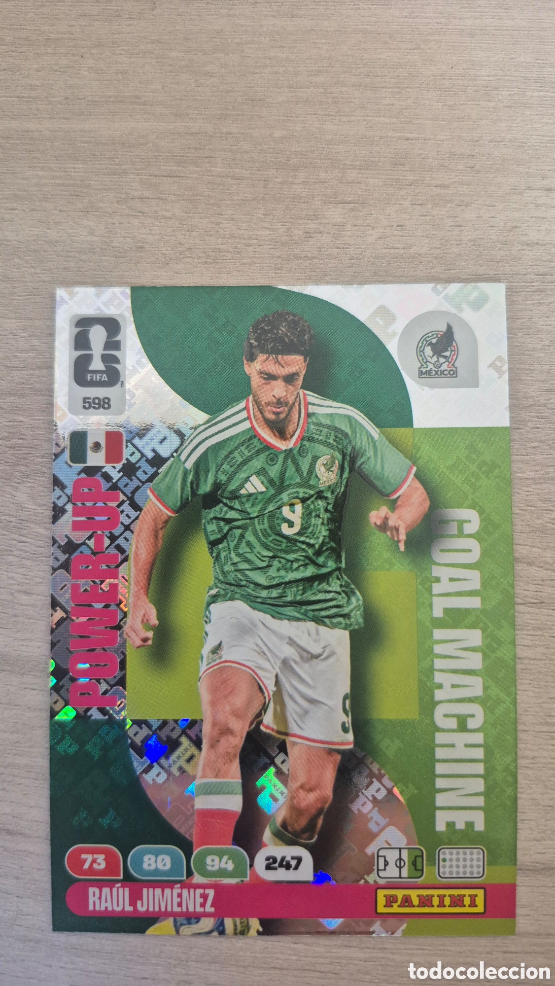 Cromos de F&uacute;tbol: N&deg;598 Power-Up Goal Machine Raul Jim&eacute;nez Adrenalyn FIFA World Cup 26