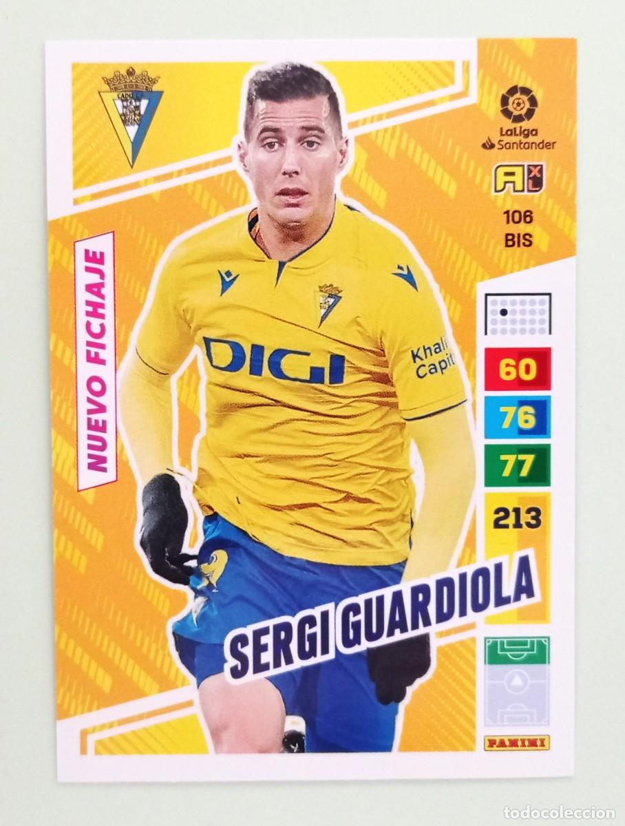 Cromos de F&uacute;tbol: ADRENALYN XL 2022-2023 (N&ordm; 106BIS SERGI GUARDIOLA - C&Aacute;DIZ C.F.) (NUEVO FICHAJE)