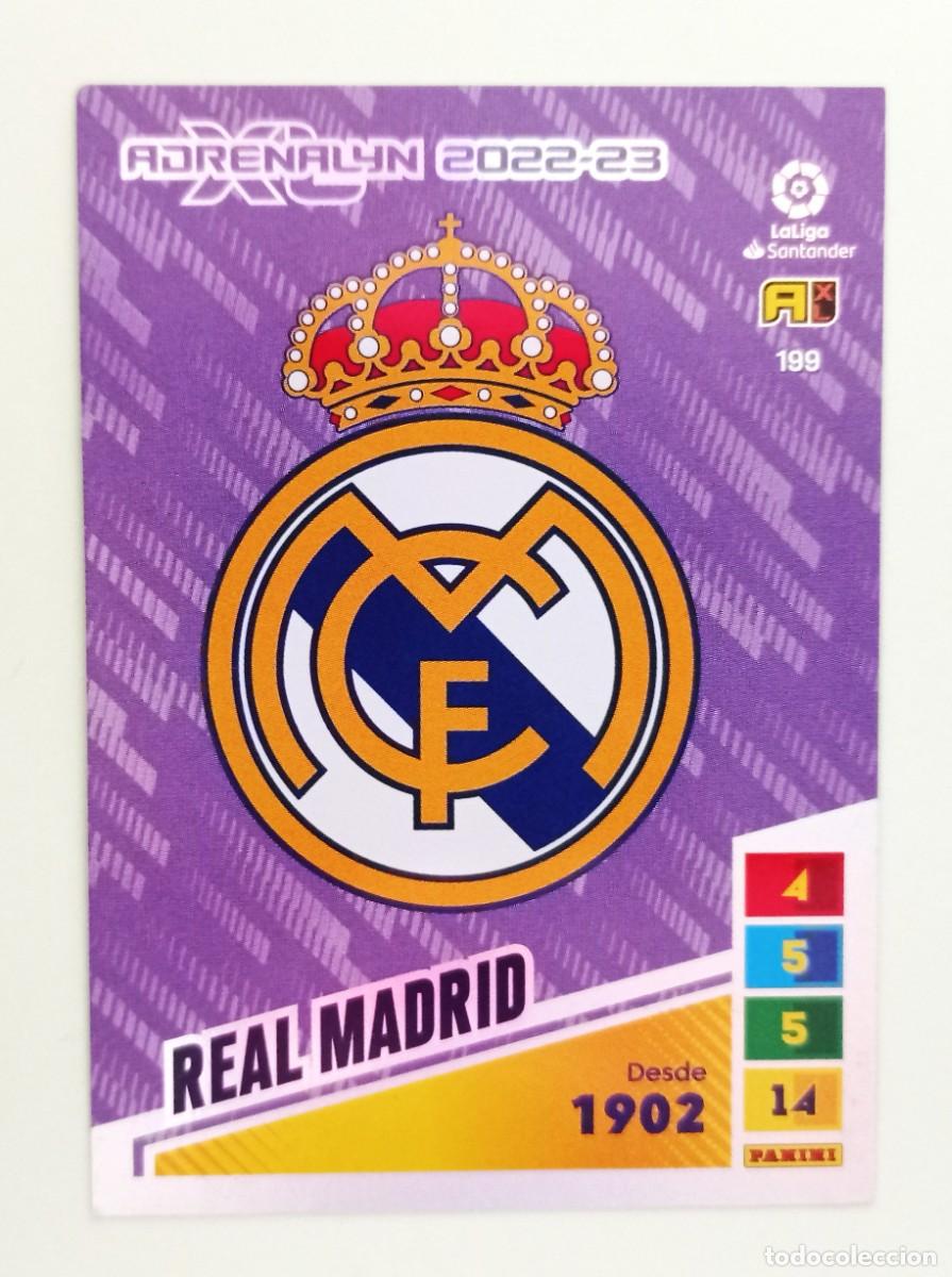 Cromos de F&uacute;tbol: ADRENALYN XL 2022-2023 (N&ordm; 199 ESCUDO - REAL MADRID)