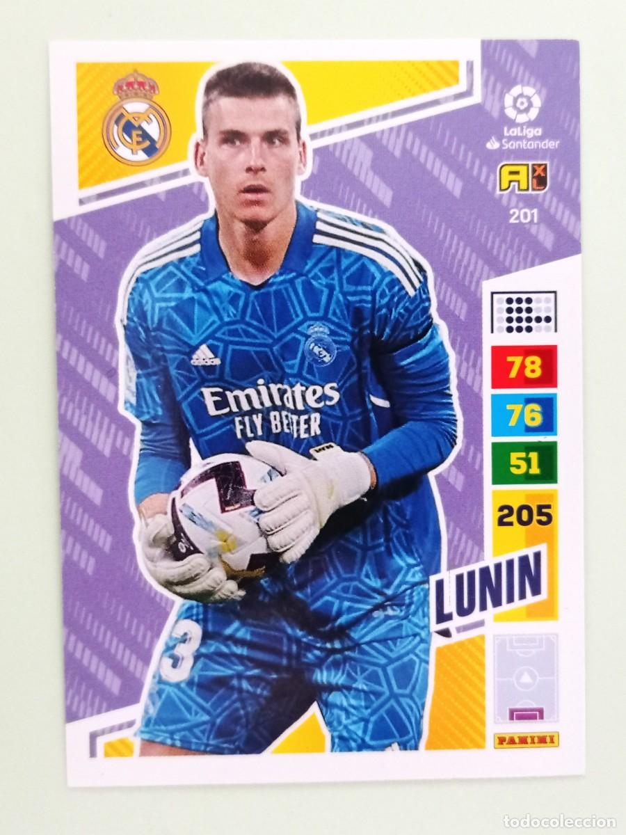 Cromos de F&uacute;tbol: ADRENALYN XL 2022-2023 (N&ordm; 201 LUNIN - REAL MADRID)