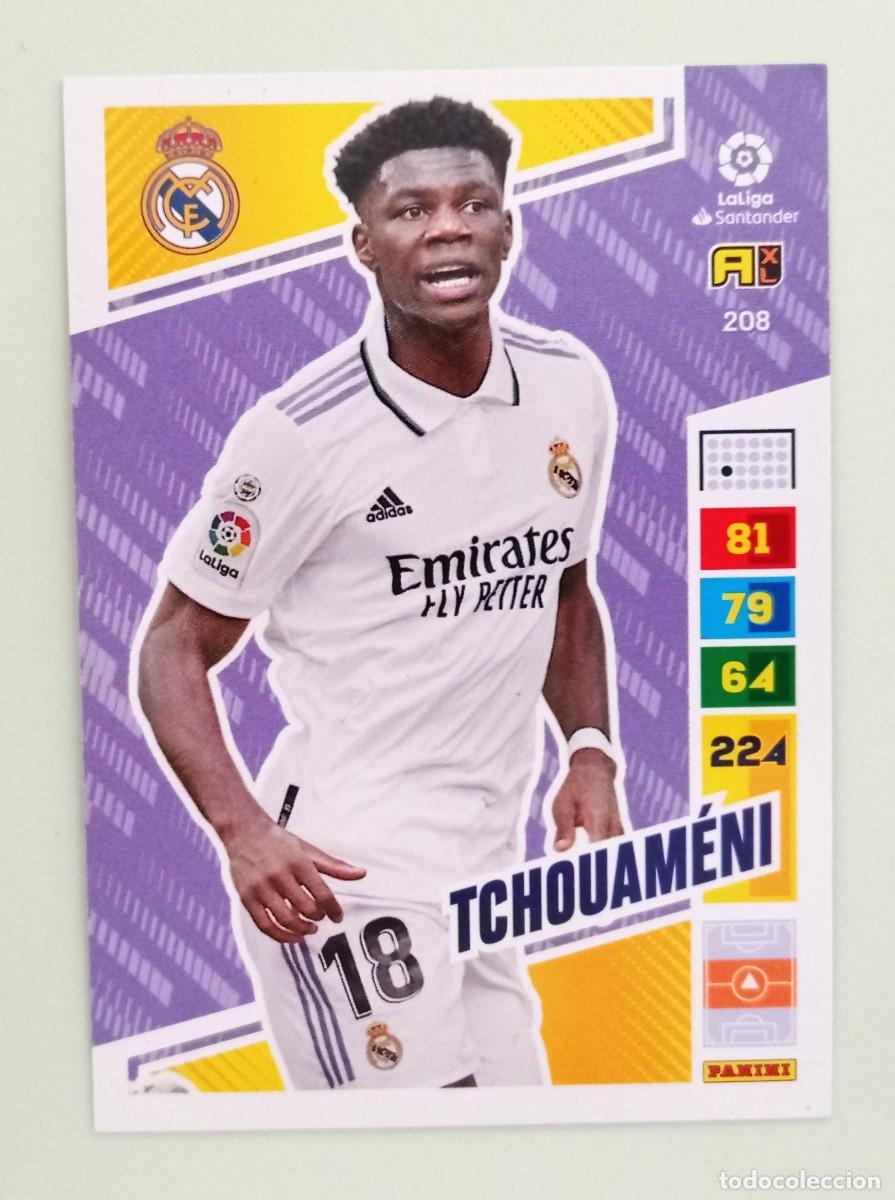 Cromos de F&uacute;tbol: ADRENALYN XL 2022-2023 (N&ordm; 208 TCHOUAM&Eacute;NI - REAL MADRID)