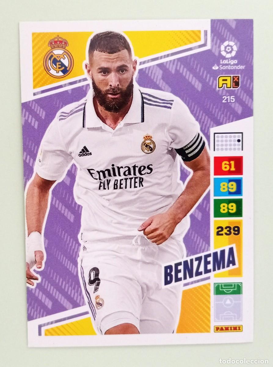 Cromos de F&uacute;tbol: ADRENALYN XL 2022-2023 (N&ordm; 215 BENZEMA - REAL MADRID)