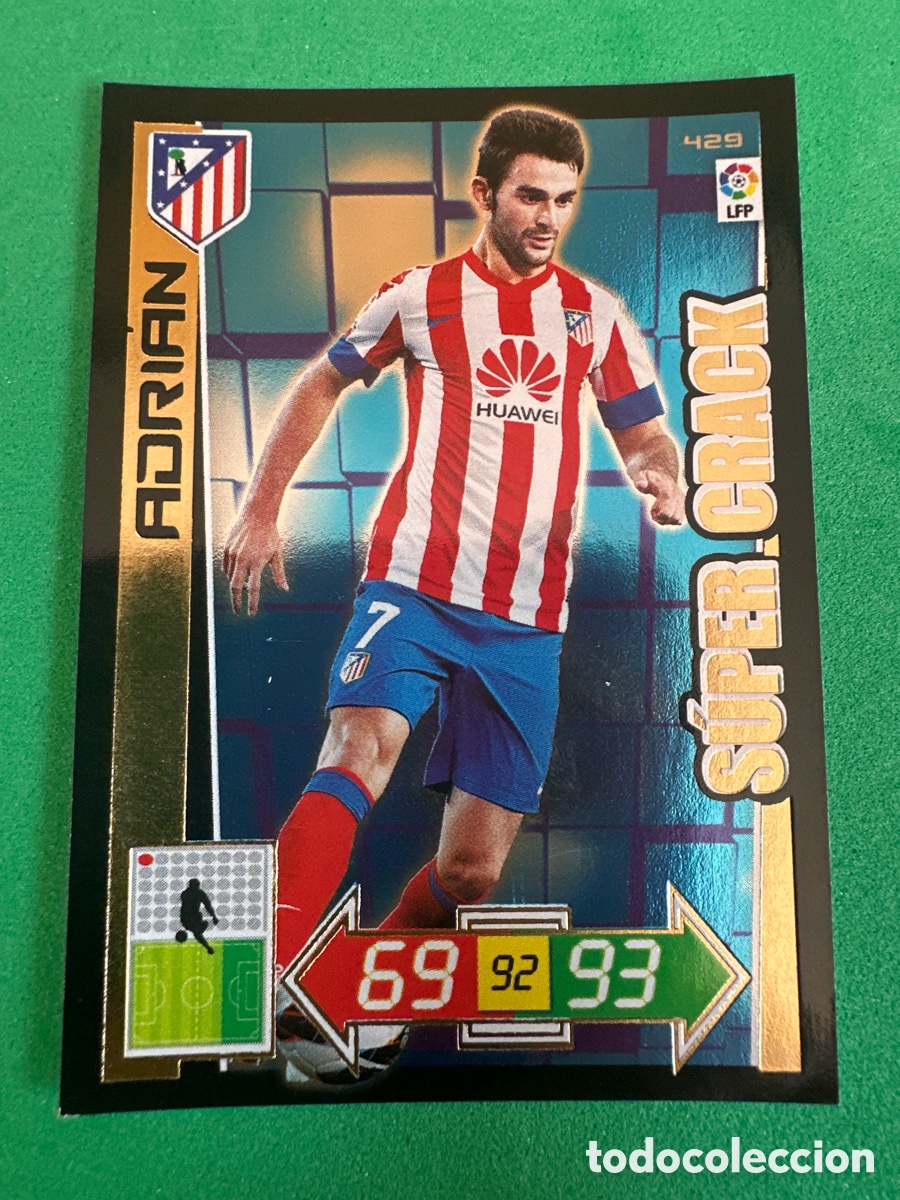 Football Stickers: 429 ADRI&Aacute;N (AT.MADRID) S&Uacute;PER CRACK ADRENALYN 2012-13 12 13 TRADING CARD