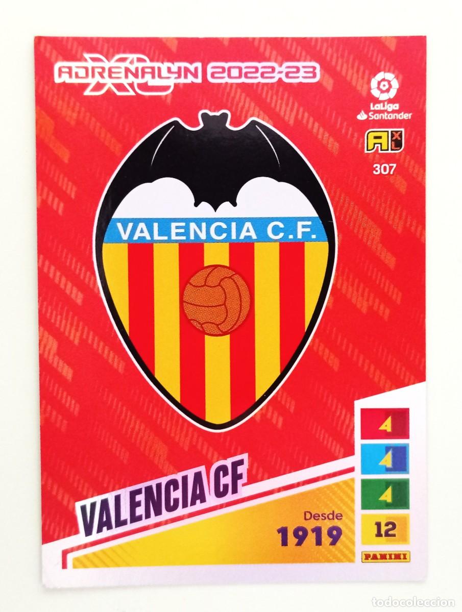 Football Stickers: ADRENALYN XL 2022-2023 (N&ordm; 307 ESCUDO - VALENCIA C.F.)