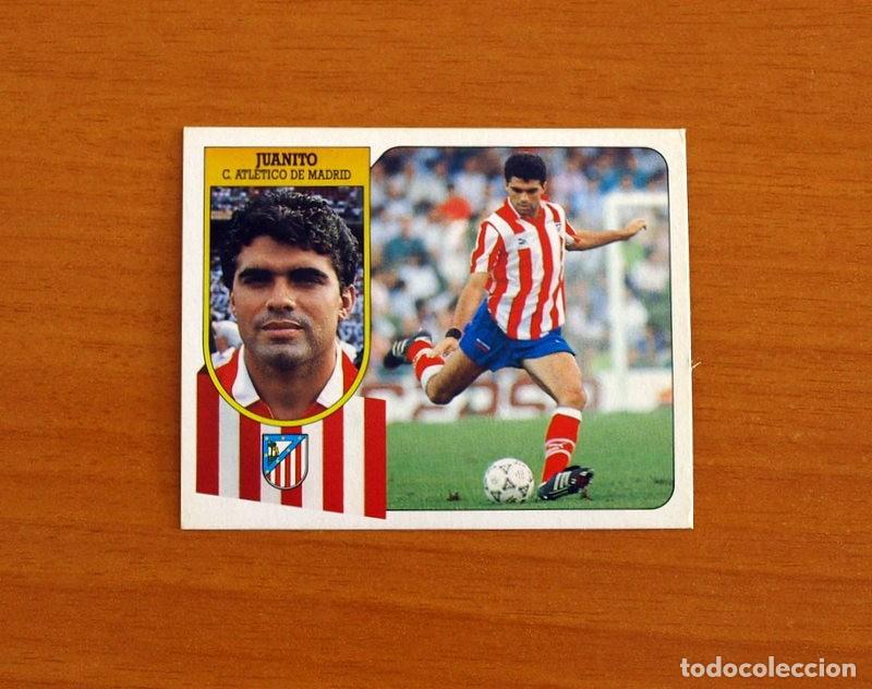 Fu&szlig;ball-Sticker: Atl&eacute;tico de Madrid - Juanito - Ediciones Este Liga 1991-1992, 91-92 - Nunca Pegado