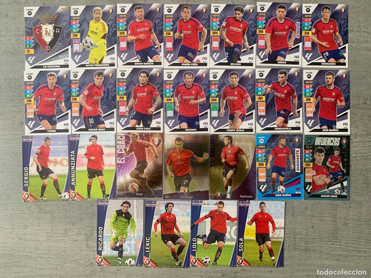 Cromos de f&uacute;tbol: LOTE DE CROMOS DE FUTBOL DEL OSASUNA DE PAMPLONA