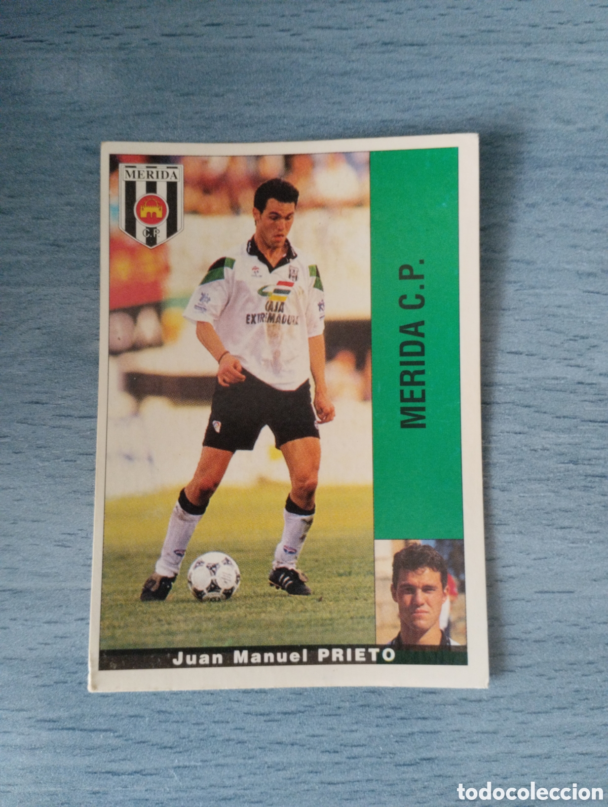 Cromos de F&uacute;tbol: Cromo Panini liga 95 96 prieto M&eacute;rida sin pegar
