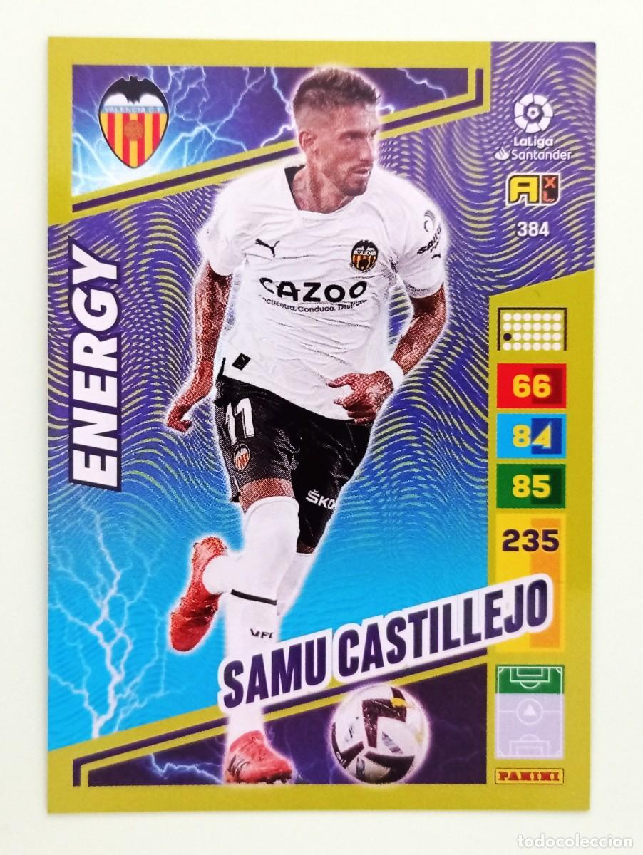 Cromos de F&uacute;tbol: ADRENALYN XL 2022-2023 (N&ordm; 384 SAMU CASTILLEJO - VALENCIA C.F.) (ENERGY)