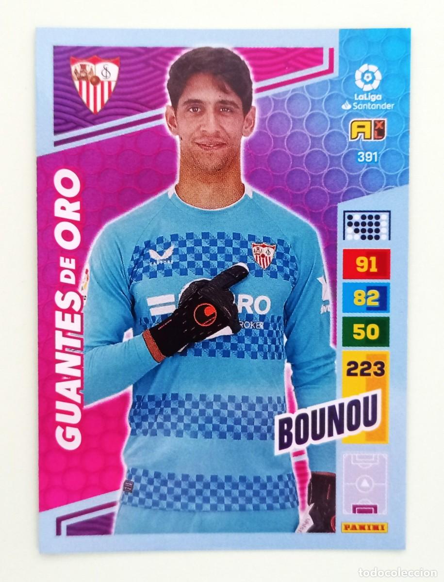 Figurine di Calcio: ADRENALYN XL 2022-2023 (N&ordm; 391 BOUNOU - SEVILLA F.C.) (GUANTES DE ORO)