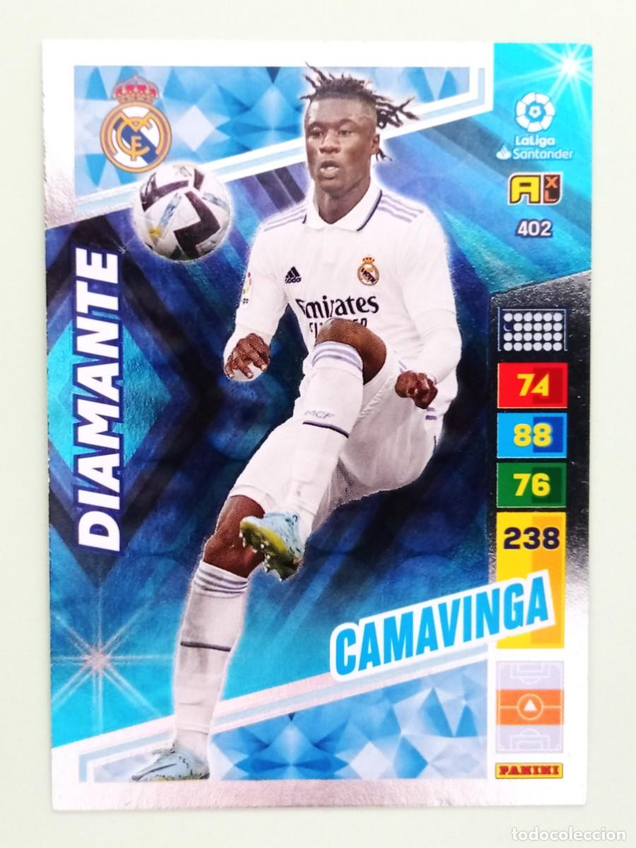 Cromos de F&uacute;tbol: ADRENALYN XL 2022-2023 (N&ordm; 402 CAMAVINGA - REAL MADRID) (DIAMANTE)