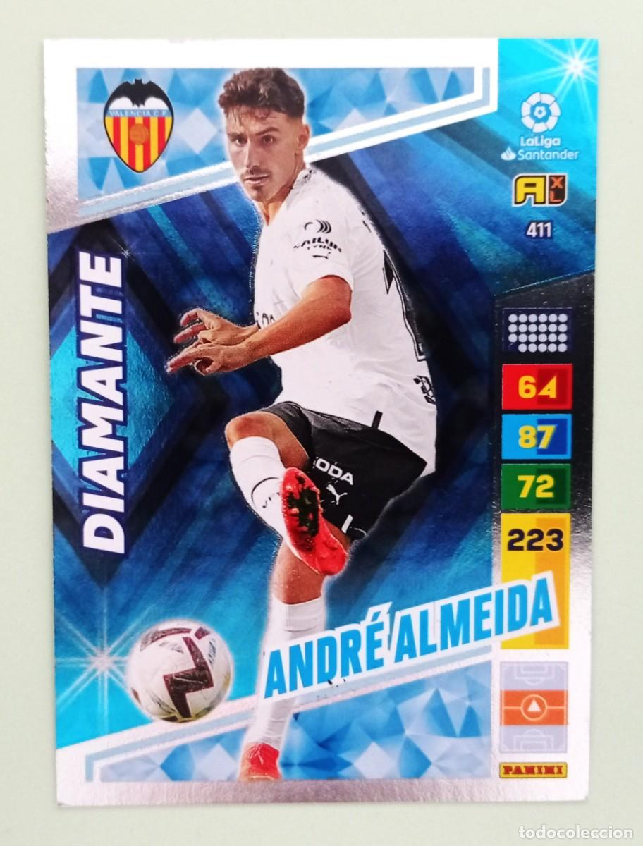 Cromos de F&uacute;tbol: ADRENALYN XL 2022-2023 (N&ordm; 411 ANDR&Eacute; ALMEIDA - VALENCIA C.F.) (DIAMANTE)