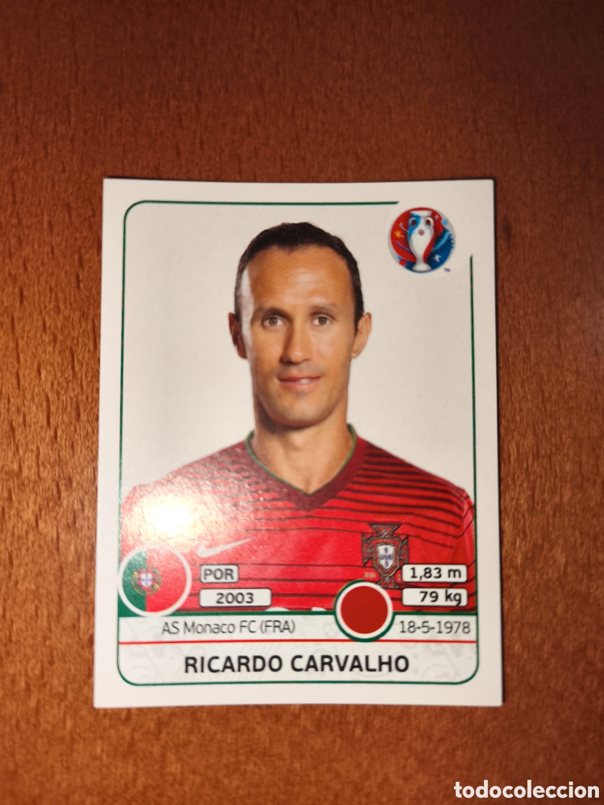 Cromos de Futebol: Ricardo Carvalho n&deg;579 UEFA Euro 2016 Portugal