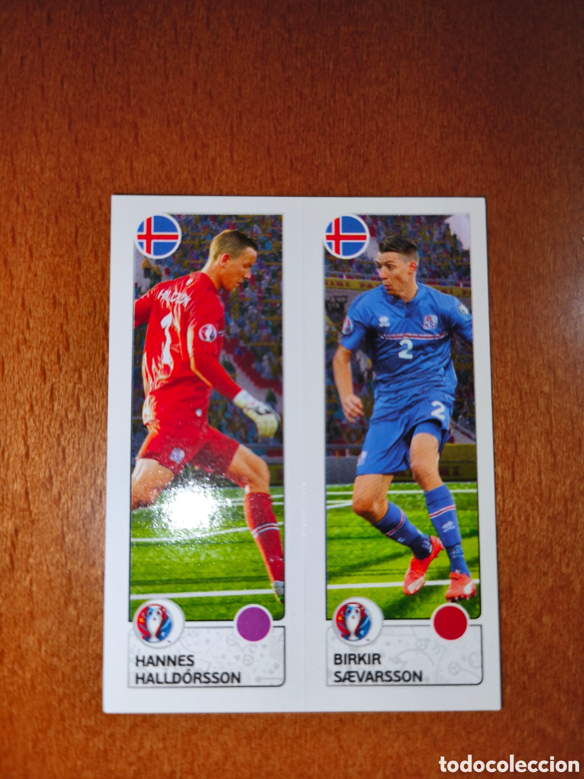 Cromos de F&uacute;tbol: Hannes Halldorsson/Birkir Saevarsson n&deg;604 UEFA Euro 2016 Islandia