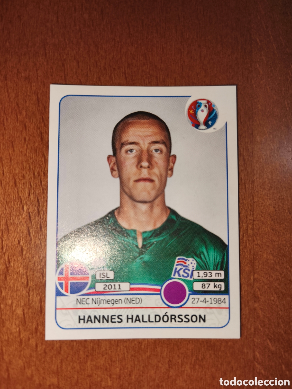 Cromos de F&uacute;tbol: Hannes Halldorsson n&deg;609 UEFA Euro 2016 Islandia