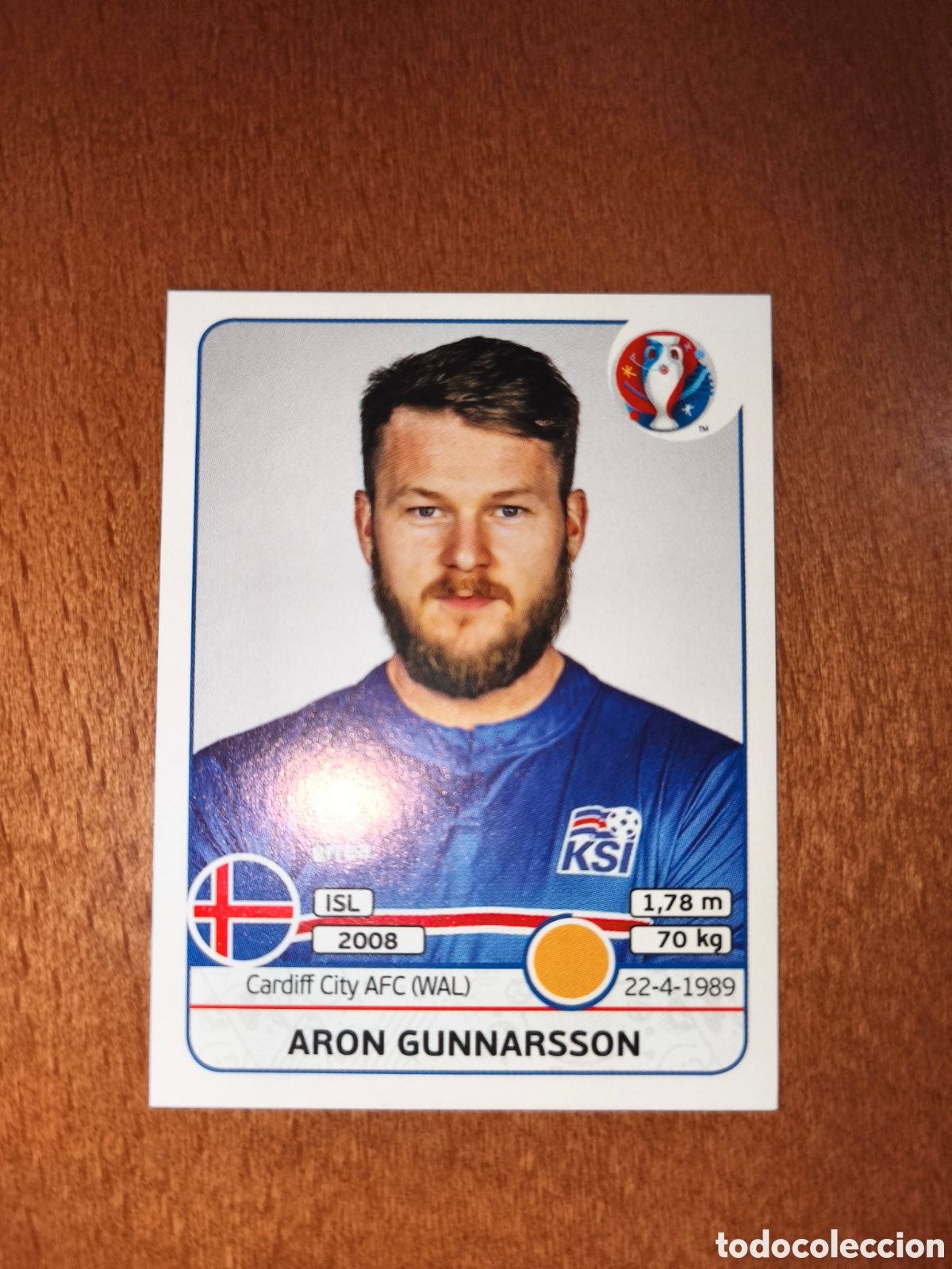 Cromos de F&uacute;tbol: Aron Gunnarsson n&deg;619 UEFA Euro 2016 Islandia