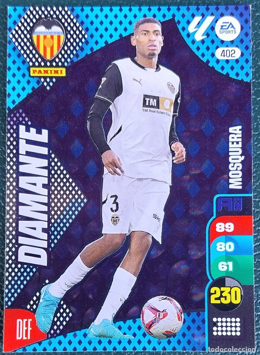 Cromos de F&uacute;tbol: 402 MOSQUERA VALENCIA CF DIAMANTE FICHAS ALBUM ADRENALYN XL 2024 2025 24 25