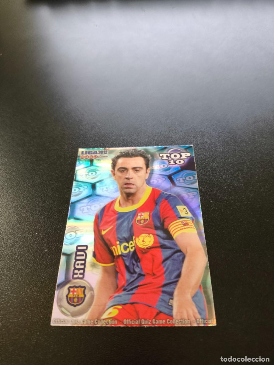 Cromos de F&uacute;tbol: 613 XAVI BARCELONA AZUL RAYAS TOP 10 MUNDICROMO LIGA 2011 2012 11 12 NO PANINI ESTE MEGACRACKS