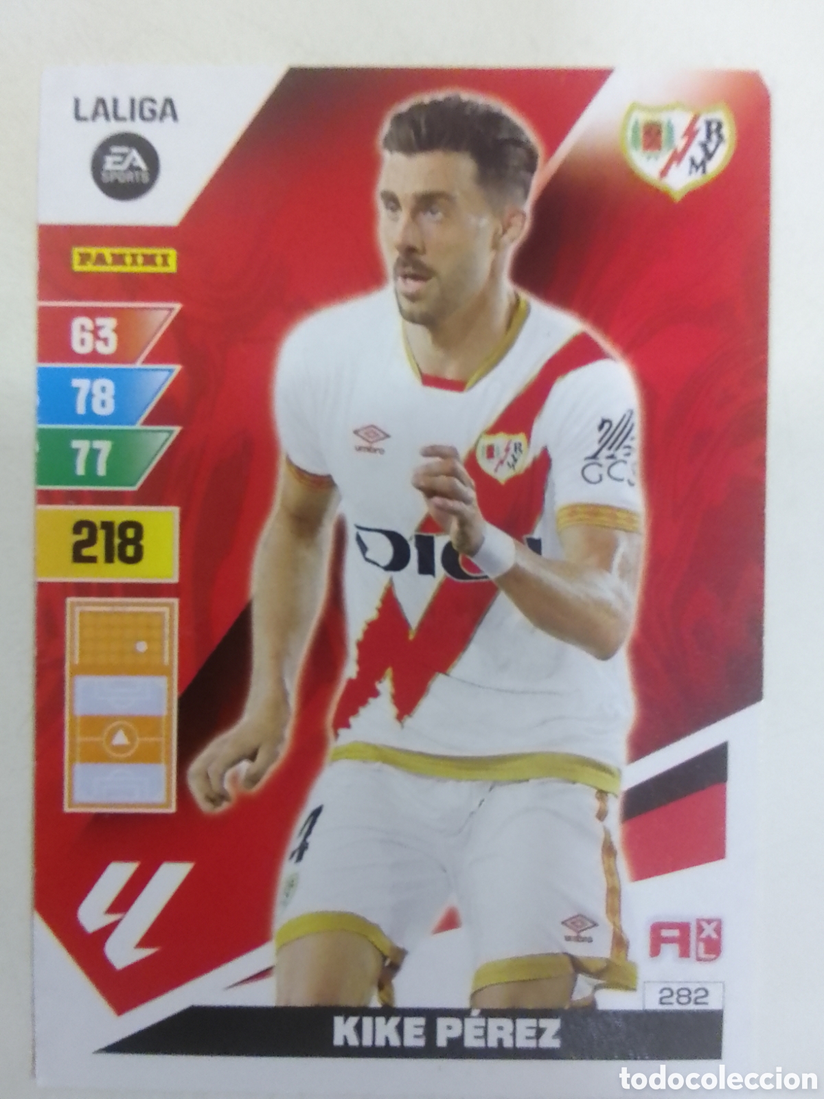 Cromos de F&uacute;tbol: Adrenalyn XL 2023-24 n&deg; 282 Kike P&eacute;rez &bull; Rayo Vallecano.