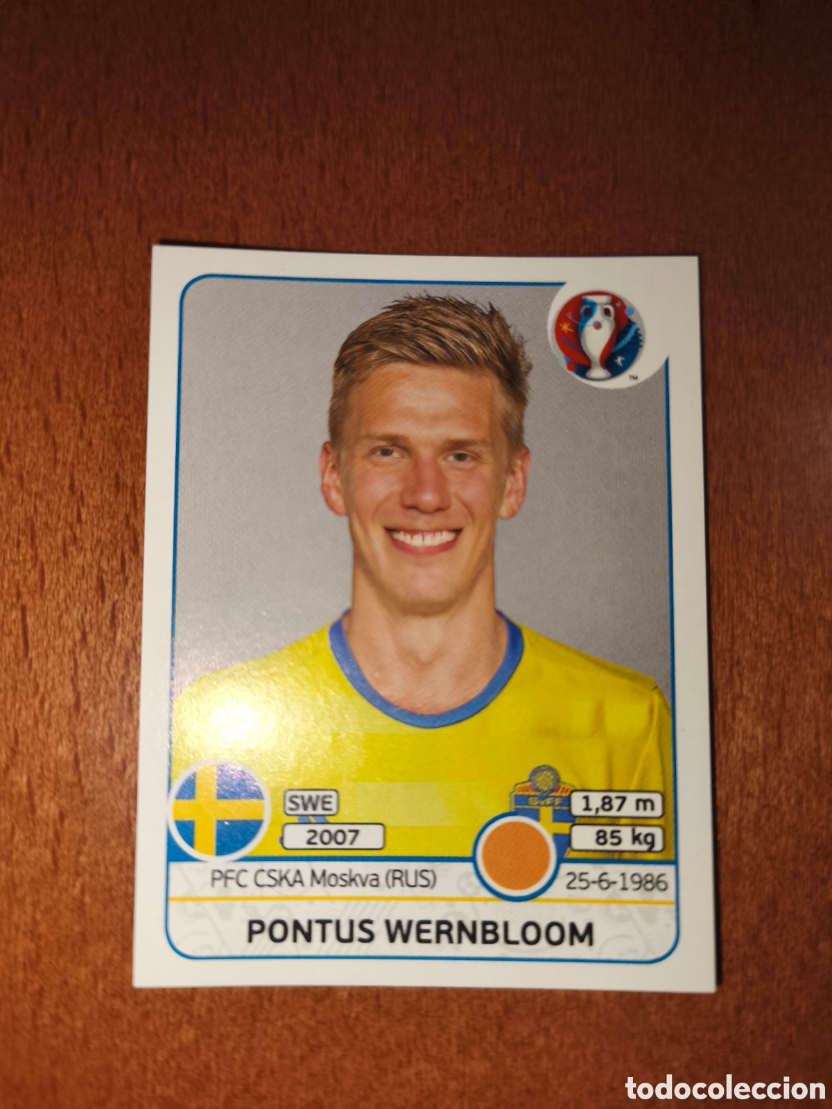 Cromos de F&uacute;tbol: Pontus Wernbloom n&deg;564 UEFA Euro 2016 Suecia