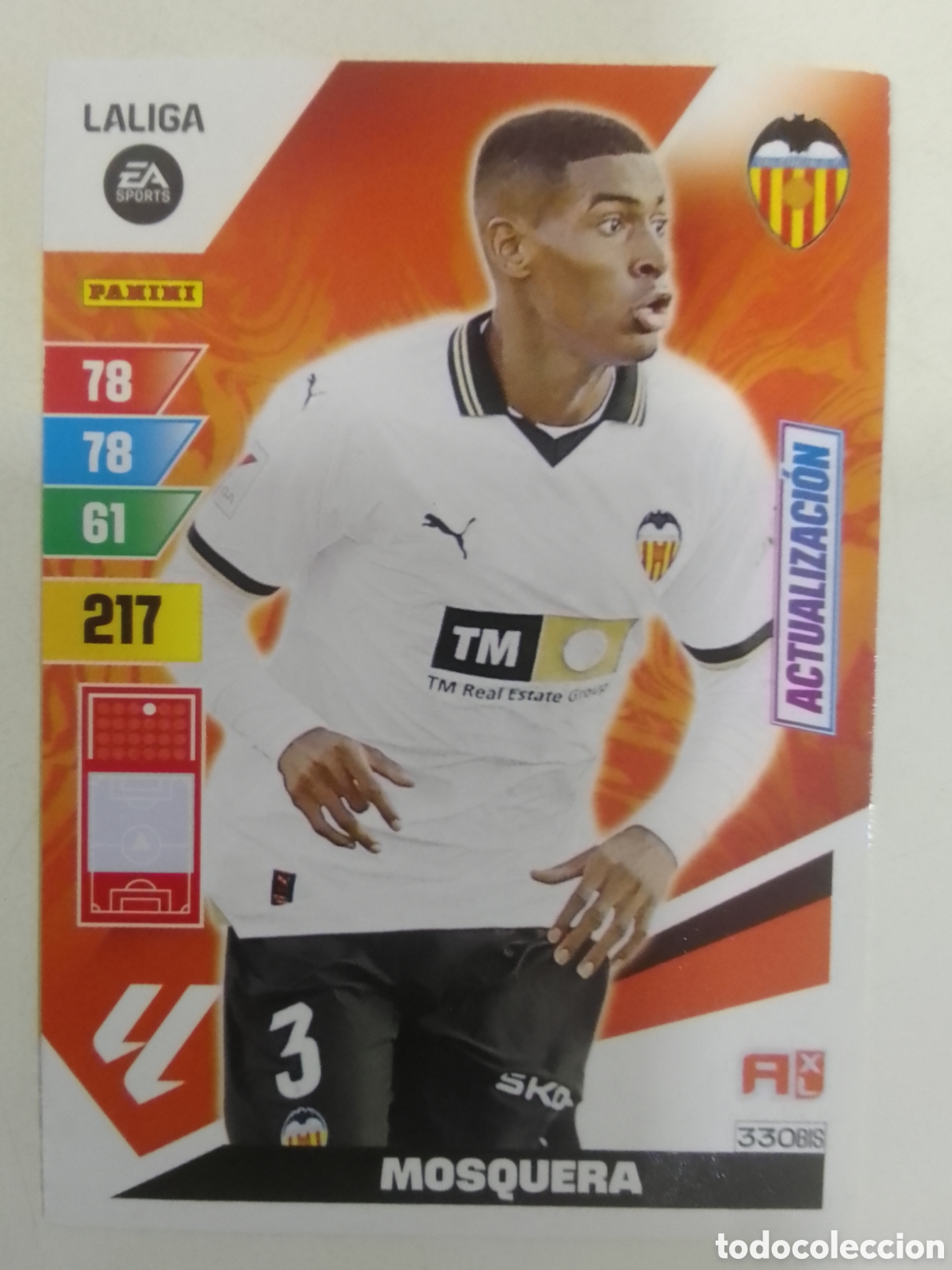Cromos de F&uacute;tbol: Adrenalyn XL 2023-24 n&deg; 330 BIS Mosquera &bull; Valencia. ACTUALIZACI&Oacute;N.