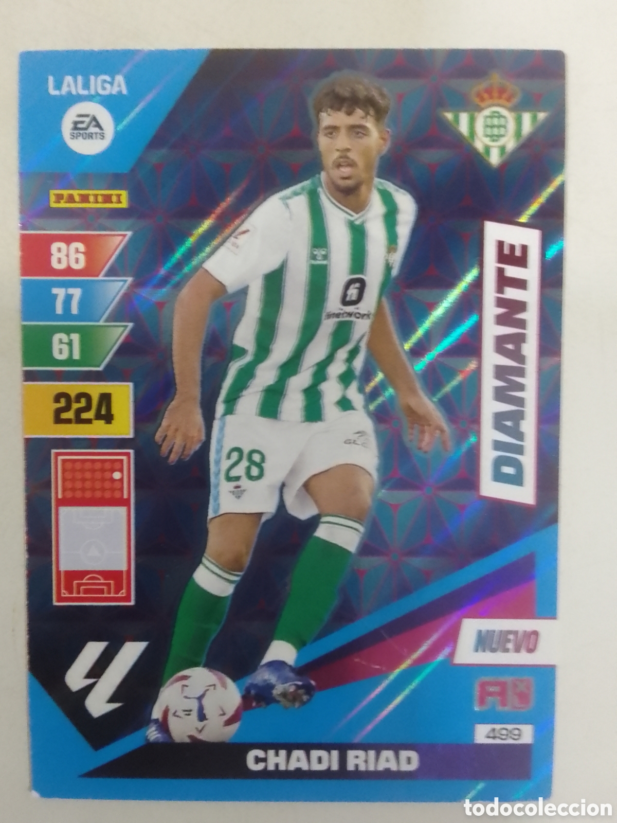 Cromos de F&uacute;tbol: Adrenalyn XL 2023-24 n&deg; 499 Chadi Riad &bull; Betis. DIAMANTE NUEVO.