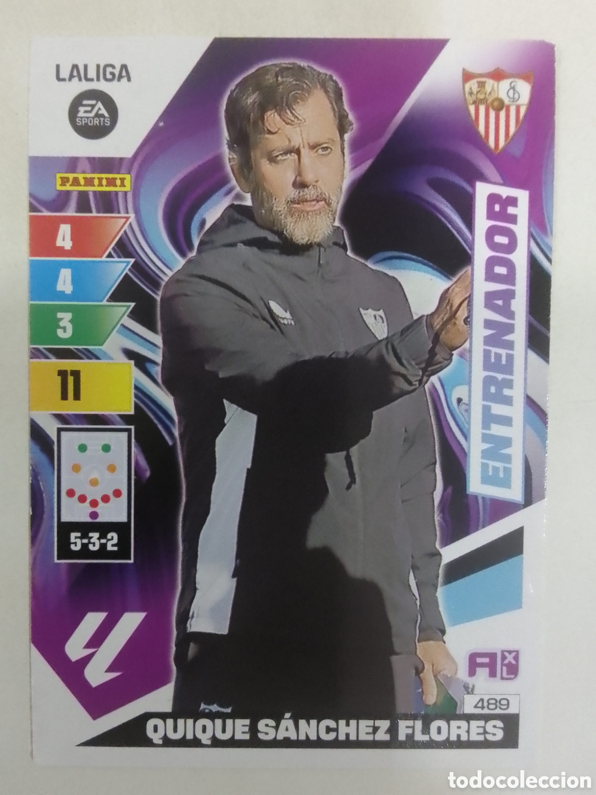 Cromos de F&uacute;tbol: Adrenalyn XL 2023-24 n&deg; 489 Quique S&aacute;nchez Flores &bull; Sevilla.