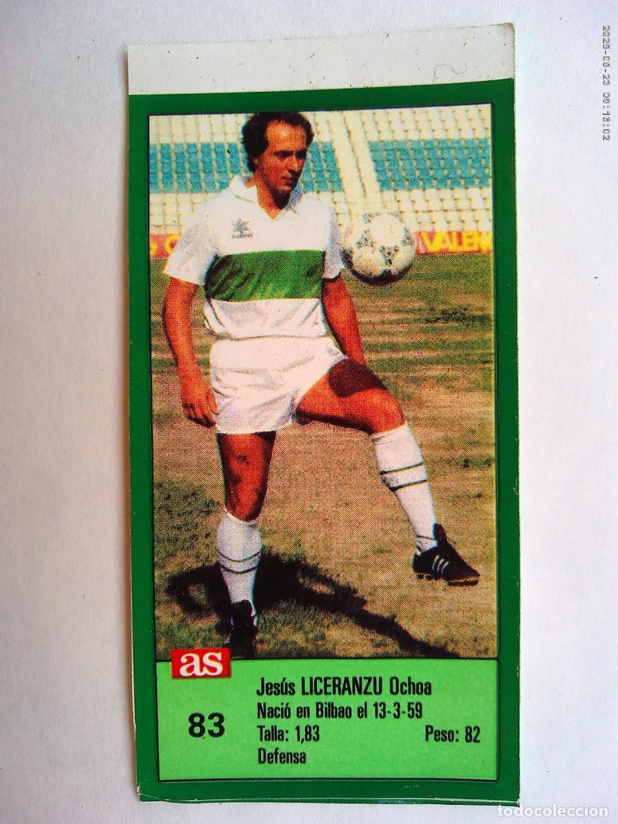 Football Stickers: PEGATINA DE FUTBOL DE AS : N&ordm; 83 LICERANZU , ELCHE C.F. . A&Ntilde;OS 80