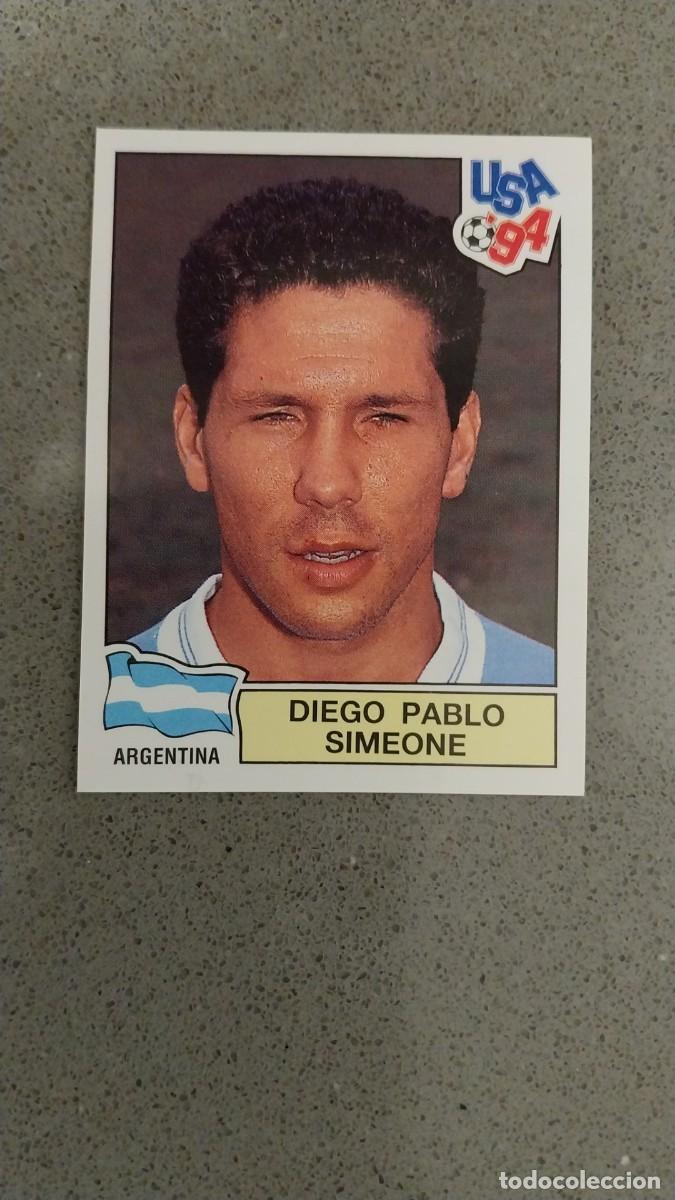 Cromos de F&uacute;tbol: DIEGO PABLO SIMEONE 238 ARGENTINA TRASERA VERDE MUNDIAL USA 94 1994 SIN PEGAR NUNCA PEGADO