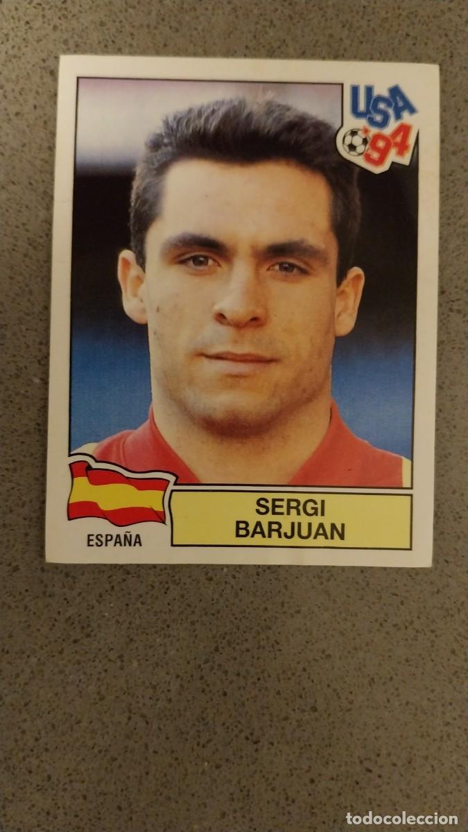 Cromos de F&uacute;tbol: SERGI BARJUAN 186 ESPA&Ntilde;A TRASERA VERDE MUNDIAL USA 94 1994 SIN PEGAR NUNCA PEGADO